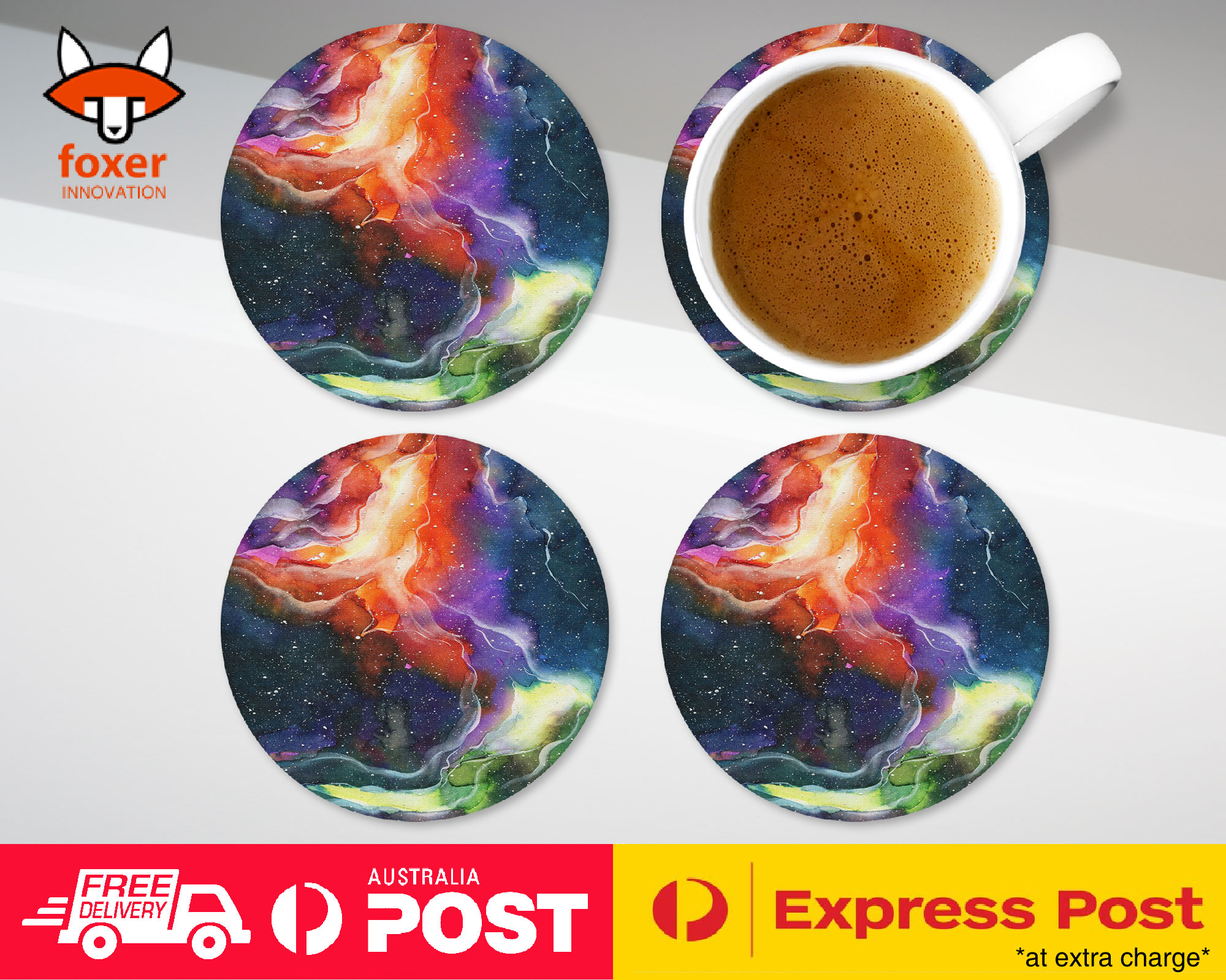 COASTER COFFEE DRINKING MAT|WATERCOLOR SPACE ART 14