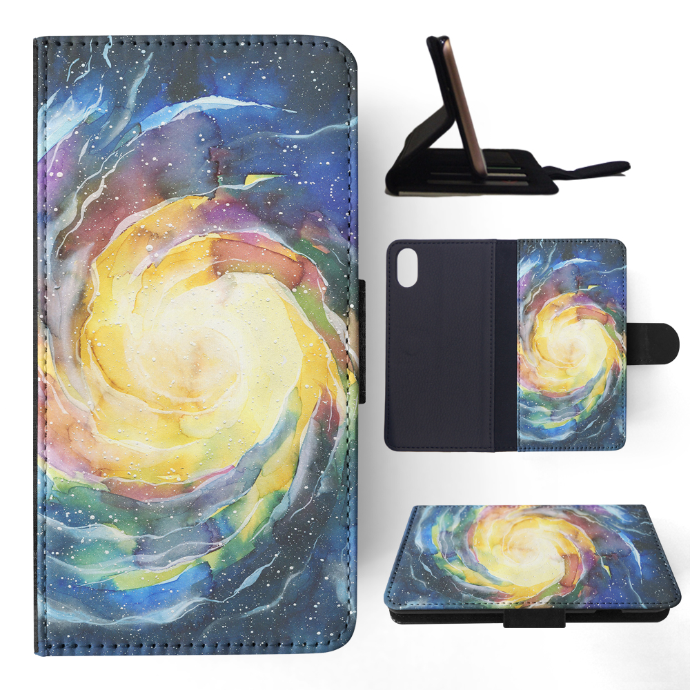 FLIP CASE FOR APPLE IPHONE|WATERCOLOR SPACE ART 15 - Picture 114 of 193