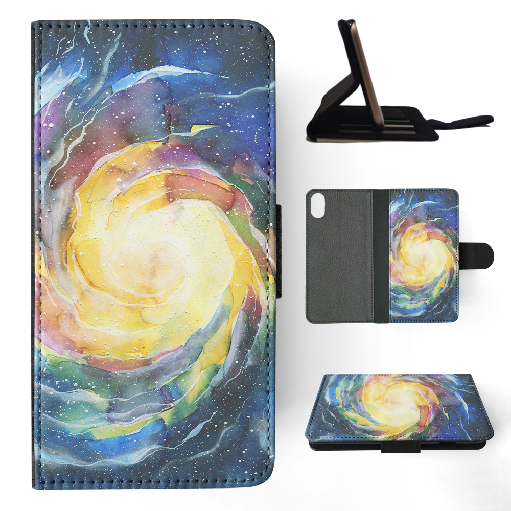 FLIP CASE FOR APPLE IPHONE|WATERCOLOR SPACE ART 15 - Picture 119 of 193