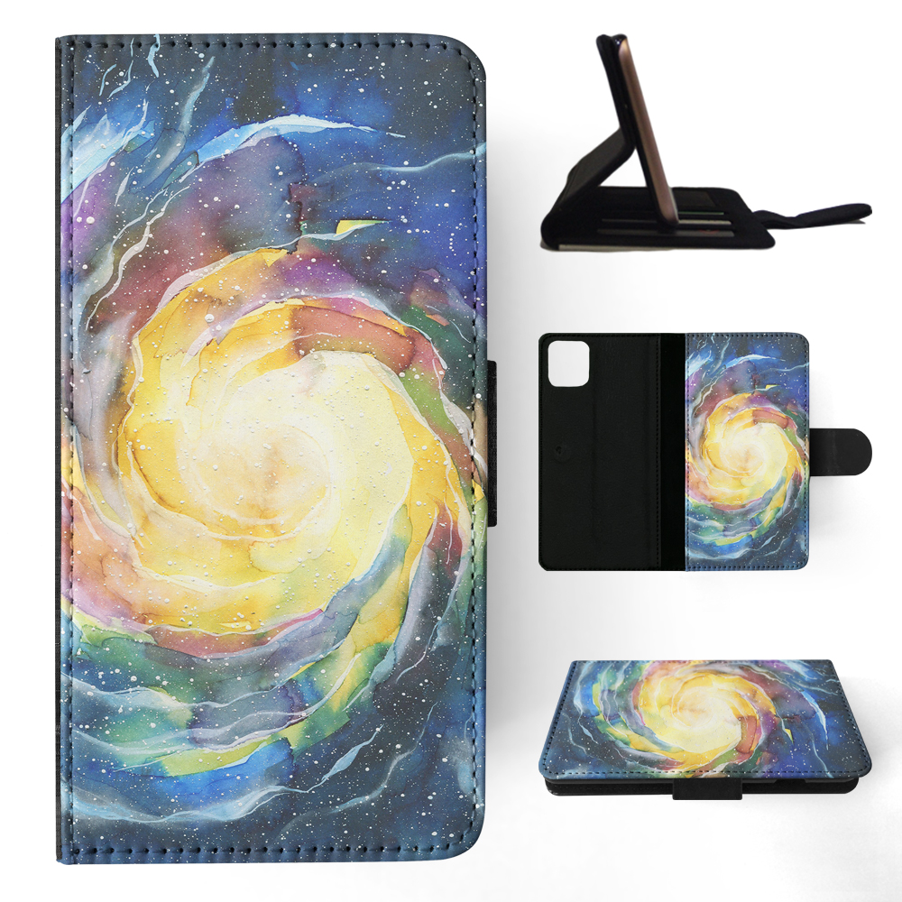 FLIP CASE FOR APPLE IPHONE|WATERCOLOR SPACE ART 15 - Picture 94 of 193