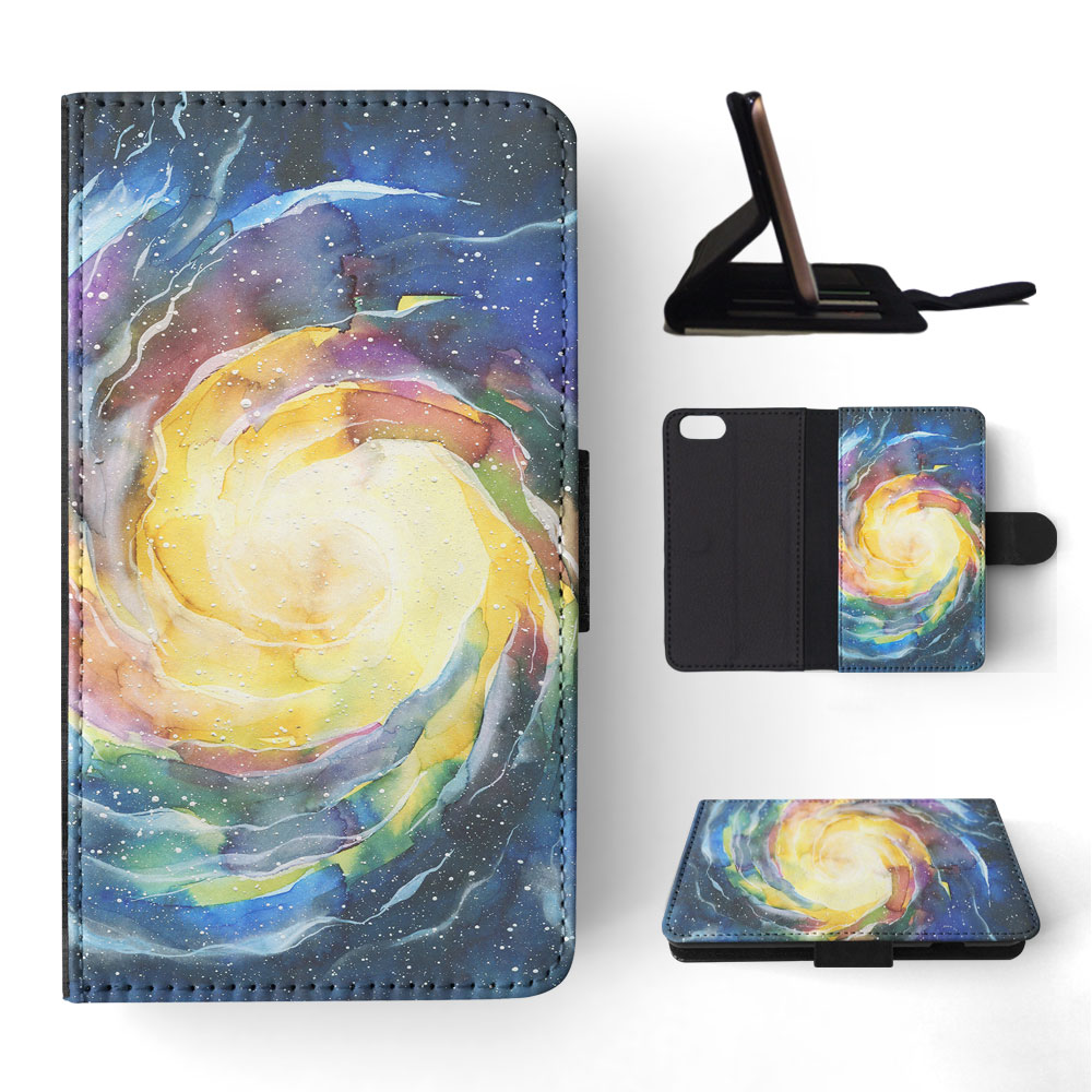 FLIP CASE FOR APPLE IPHONE|WATERCOLOR SPACE ART 15 - Picture 169 of 193