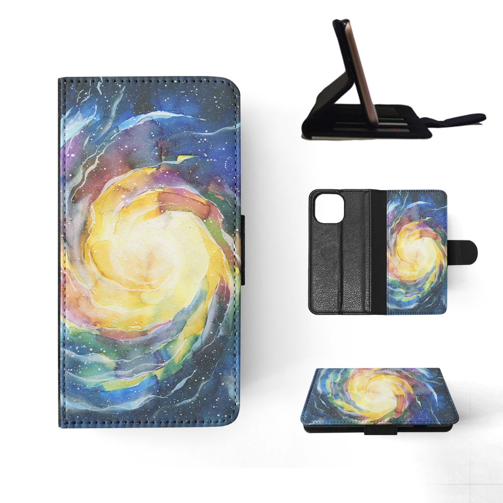 FLIP CASE FOR APPLE IPHONE|WATERCOLOR SPACE ART 15 - Picture 81 of 193