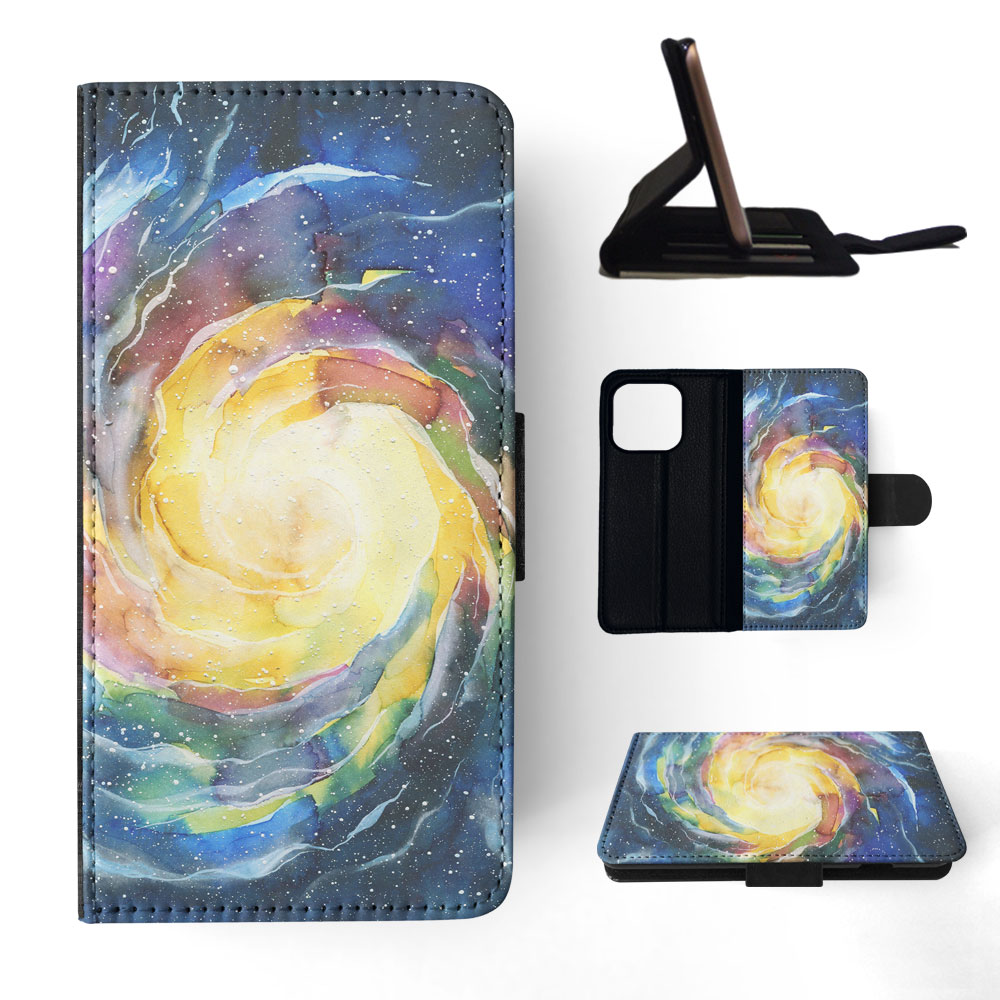 FLIP CASE FOR APPLE IPHONE|WATERCOLOR SPACE ART 15 - Picture 71 of 193