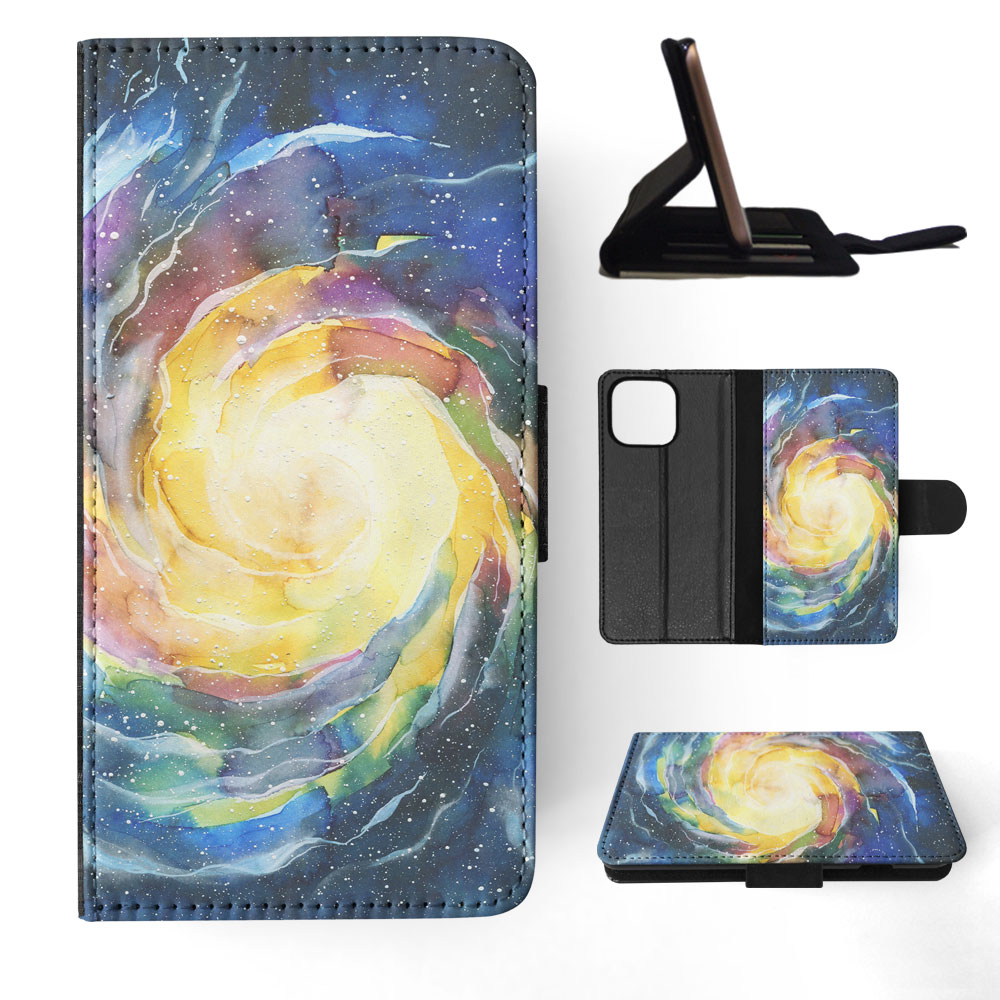 FLIP CASE FOR APPLE IPHONE|WATERCOLOR SPACE ART 15 - Picture 66 of 193