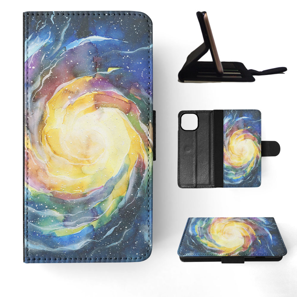 FLIP CASE FOR APPLE IPHONE|WATERCOLOR SPACE ART 15 - Picture 61 of 193