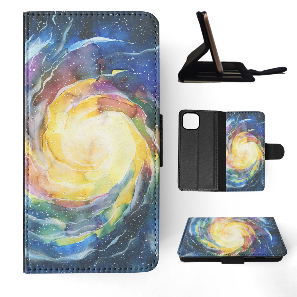 FLIP CASE FOR APPLE IPHONE|WATERCOLOR SPACE ART 15 - Picture 56 of 193