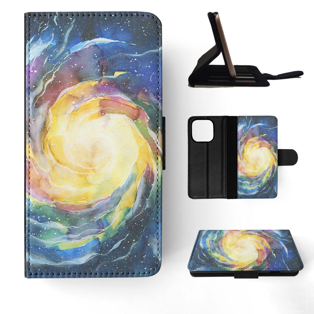 FLIP CASE FOR APPLE IPHONE|WATERCOLOR SPACE ART 15 - Picture 51 of 193