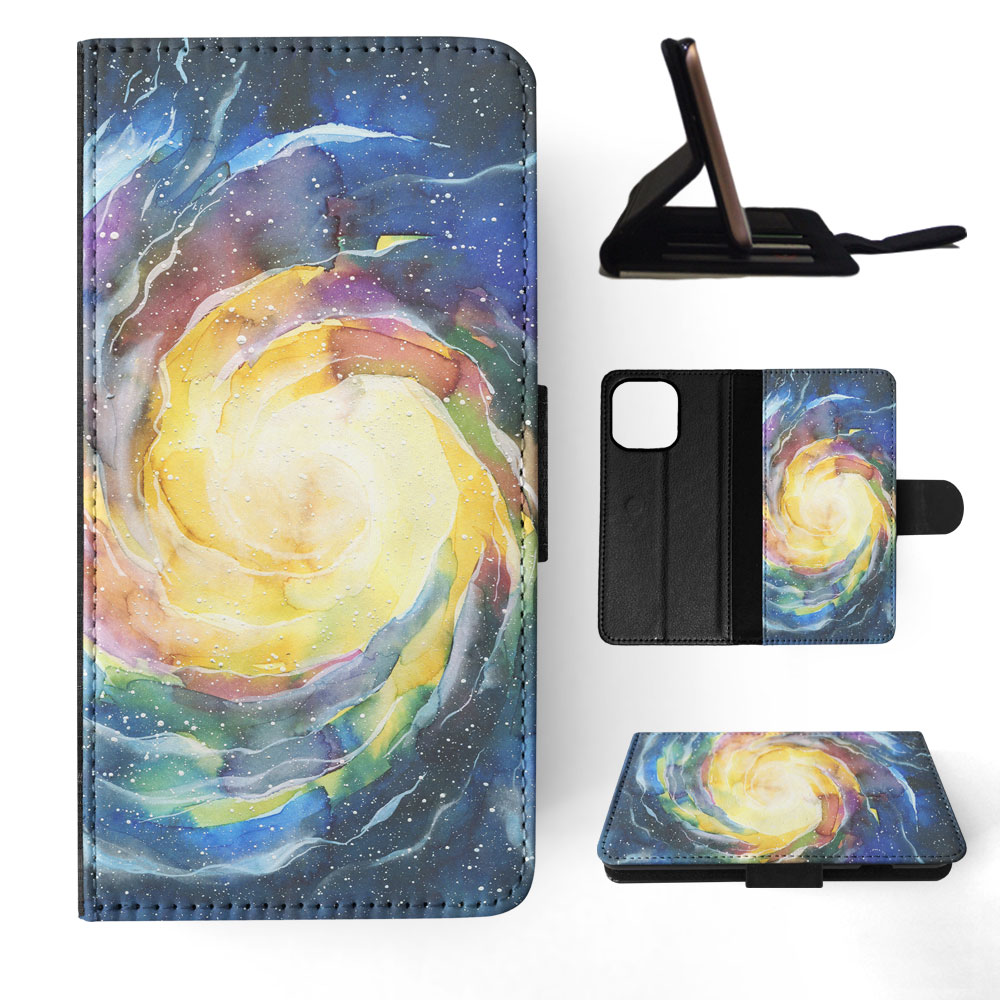 FLIP CASE FOR APPLE IPHONE|WATERCOLOR SPACE ART 15 - Picture 46 of 193