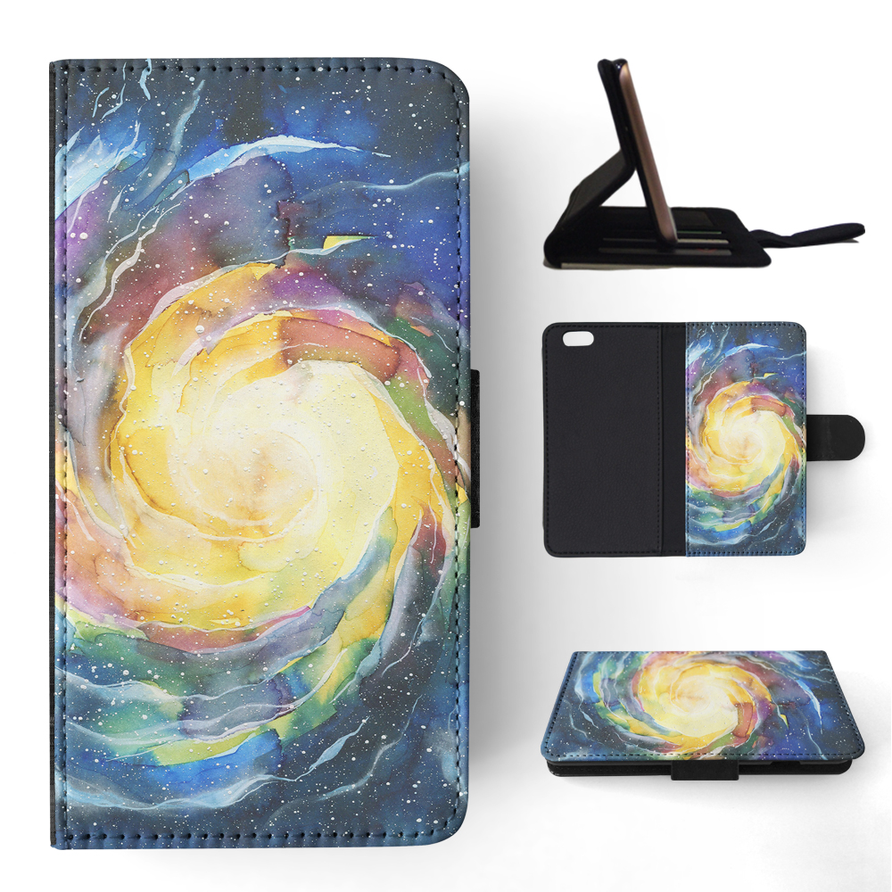 FLIP CASE FOR APPLE IPHONE|WATERCOLOR SPACE ART 15 - Picture 159 of 193