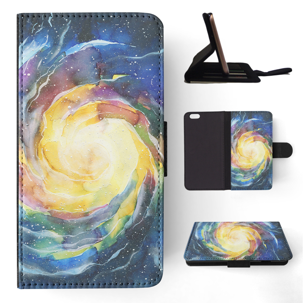 FLIP CASE FOR APPLE IPHONE|WATERCOLOR SPACE ART 15 - Picture 149 of 193