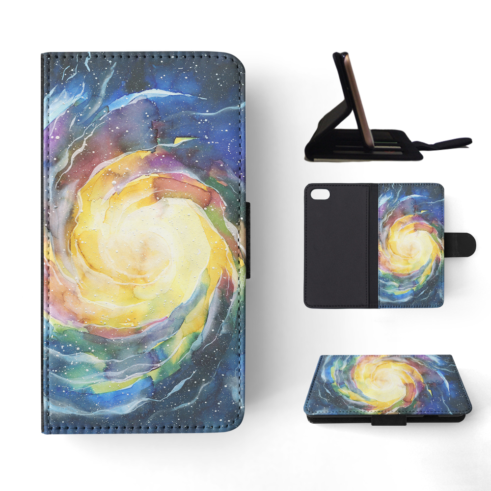 FLIP CASE FOR APPLE IPHONE|WATERCOLOR SPACE ART 15 - Picture 134 of 193