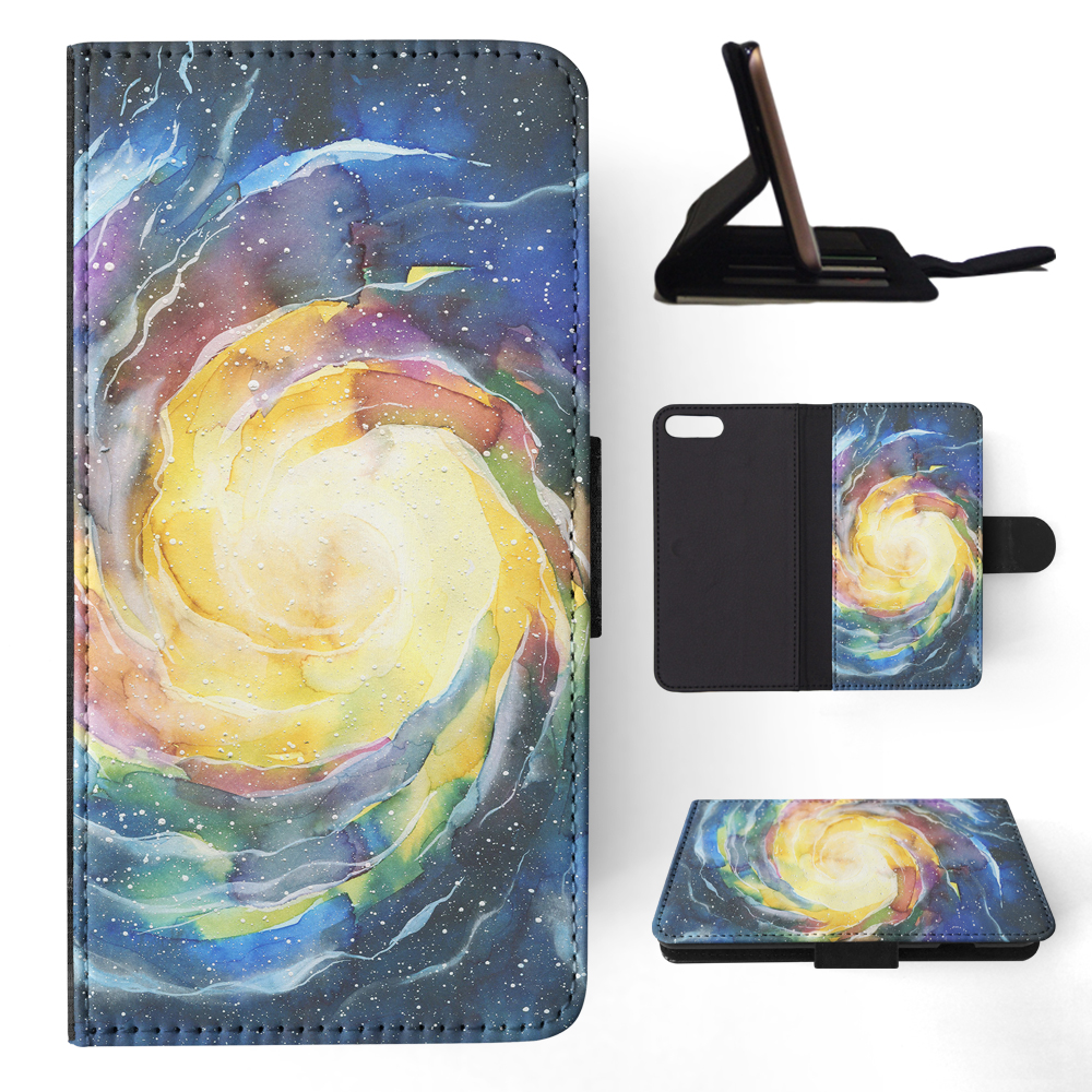 FLIP CASE FOR APPLE IPHONE|WATERCOLOR SPACE ART 15 - Picture 129 of 193
