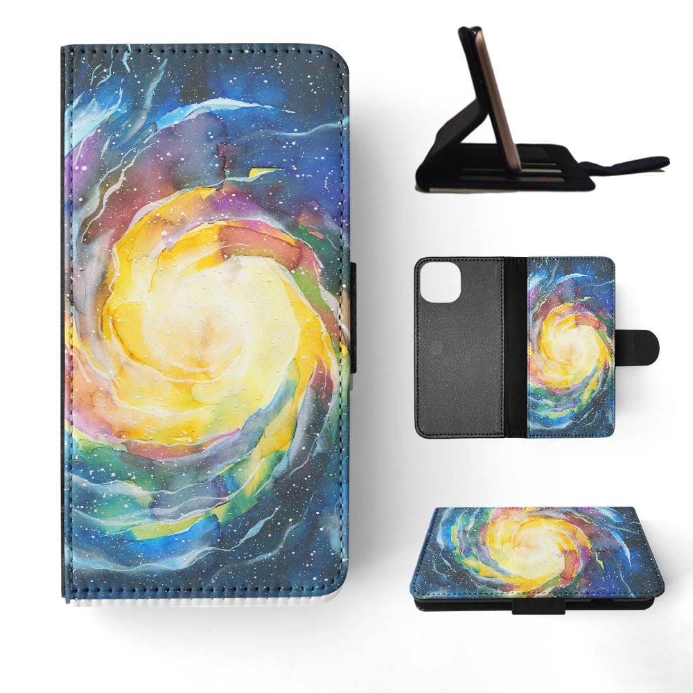 FLIP CASE FOR APPLE IPHONE|WATERCOLOR SPACE ART 15 - Picture 41 of 193
