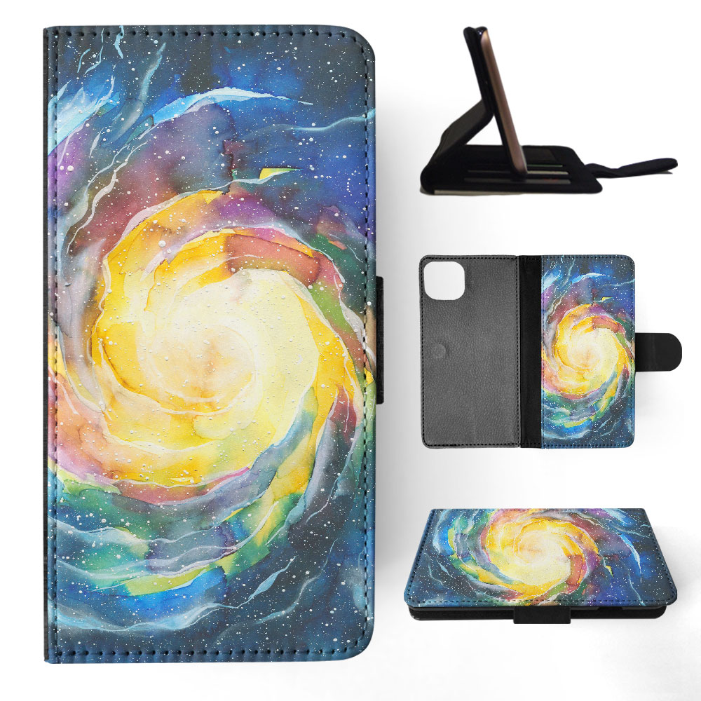 FLIP CASE FOR APPLE IPHONE|WATERCOLOR SPACE ART 15 - Picture 36 of 193