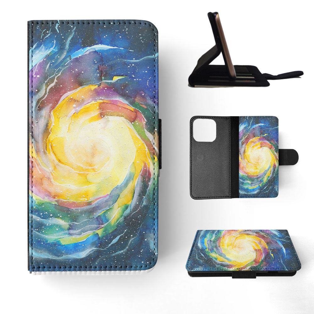 FLIP CASE FOR APPLE IPHONE|WATERCOLOR SPACE ART 15 - Picture 31 of 193