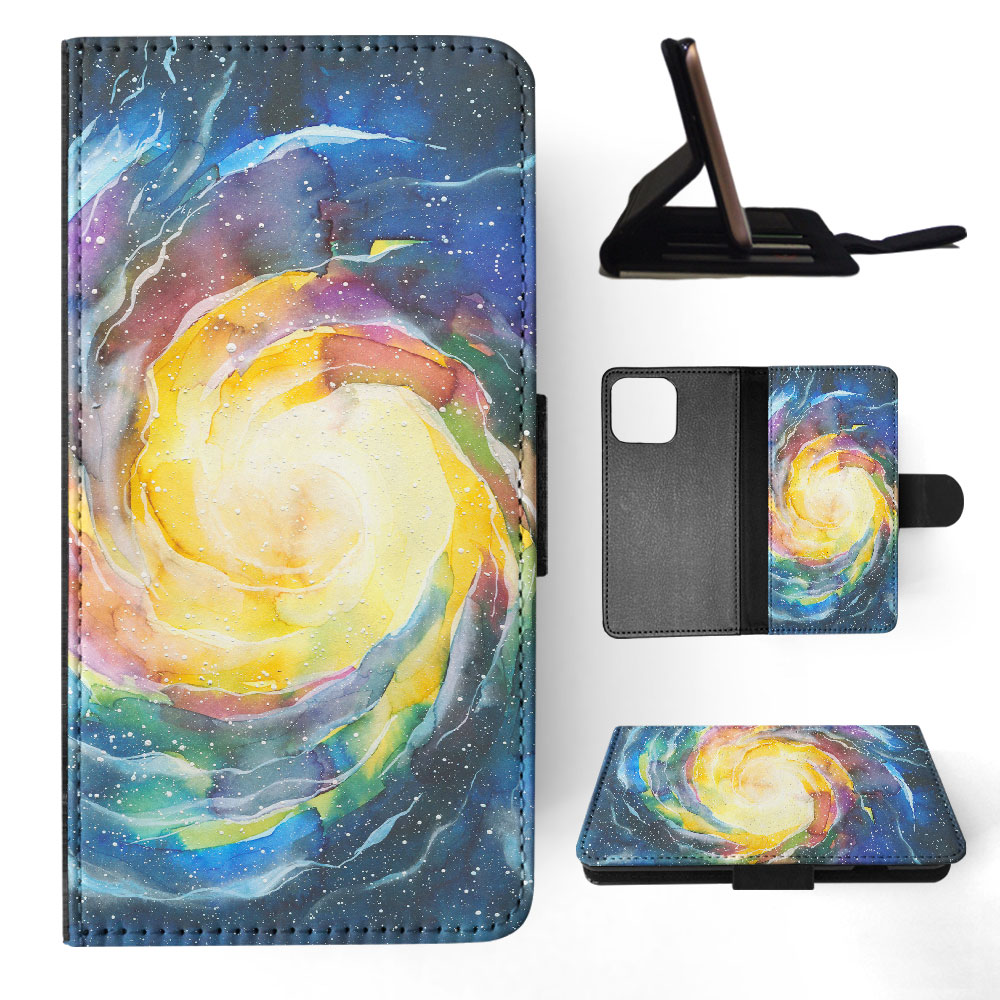 FLIP CASE FOR APPLE IPHONE|WATERCOLOR SPACE ART 15 - Picture 26 of 193
