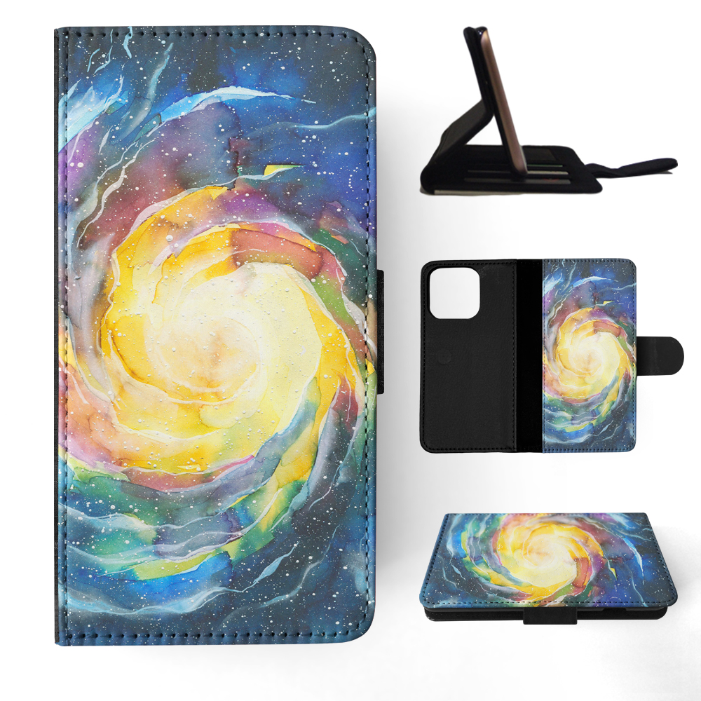 FLIP CASE FOR APPLE IPHONE|WATERCOLOR SPACE ART 15 - Picture 11 of 193