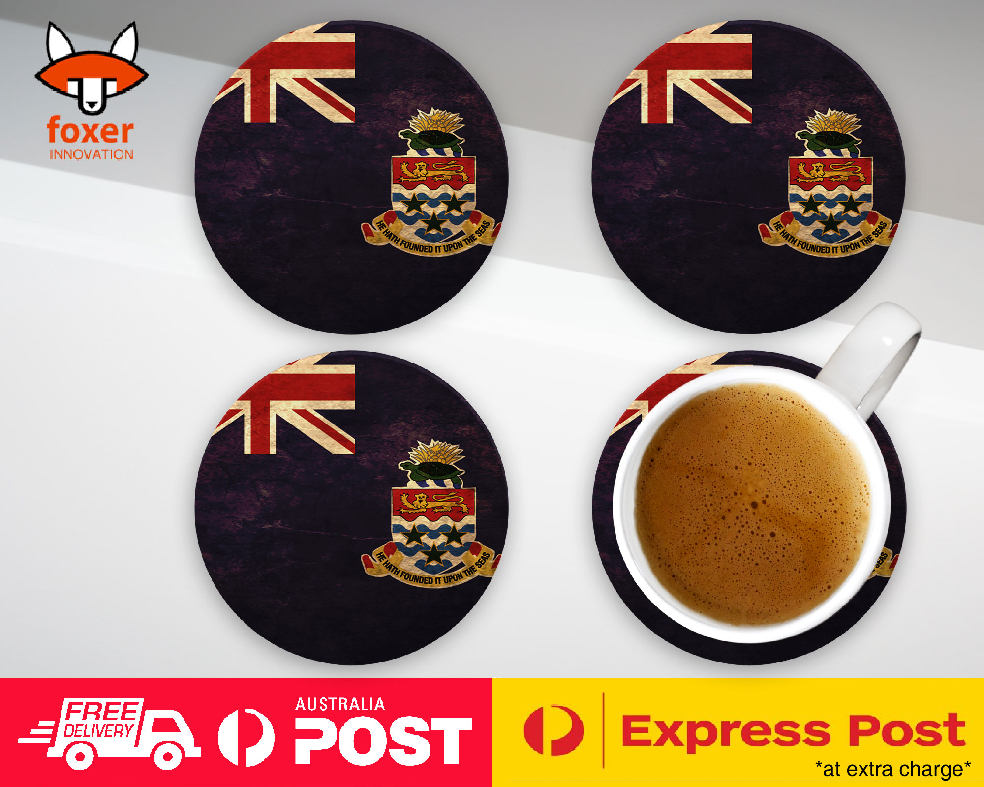 COASTER COFFEE DRINKING MAT|CAYMAN ISLANDS COUNTRY FLAG