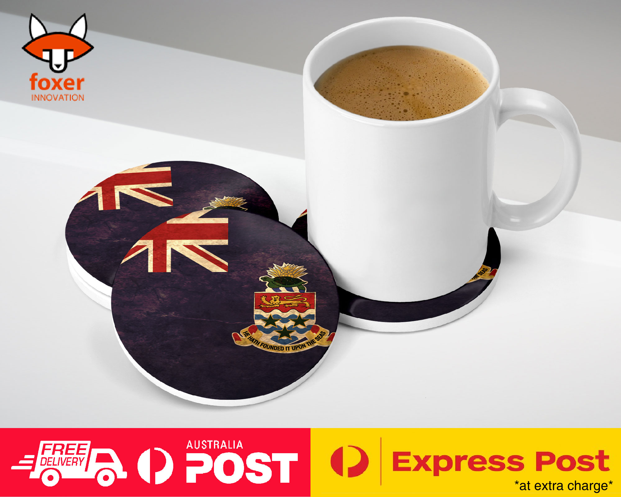 COASTER COFFEE DRINKING MAT|CAYMAN ISLANDS COUNTRY FLAG