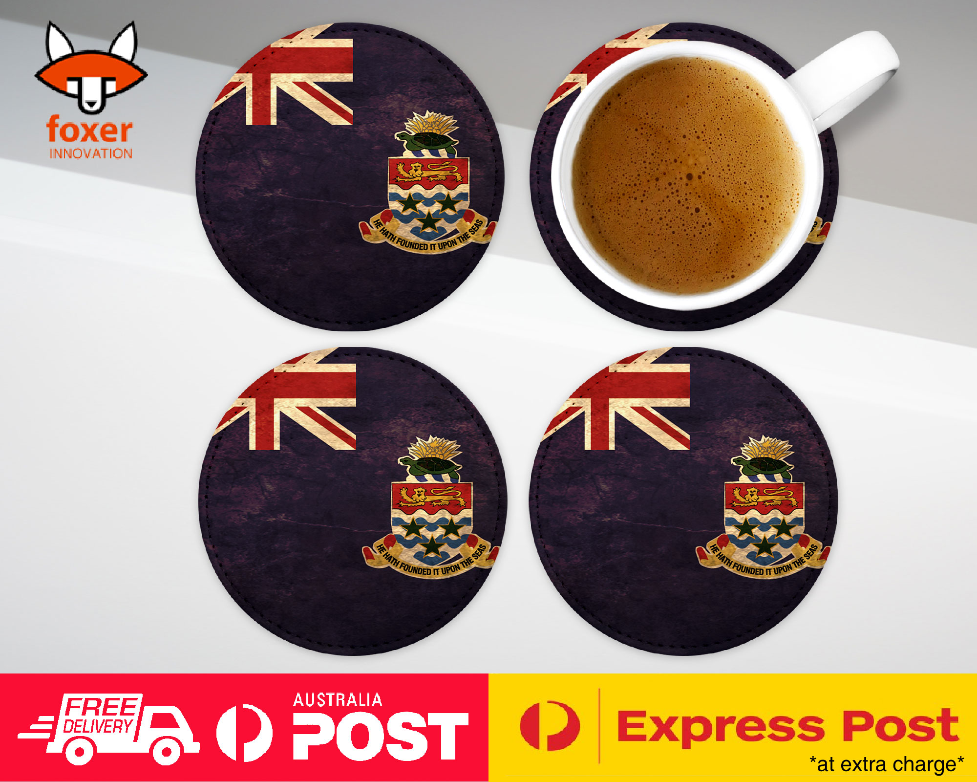 COASTER COFFEE DRINKING MAT|CAYMAN ISLANDS COUNTRY FLAG