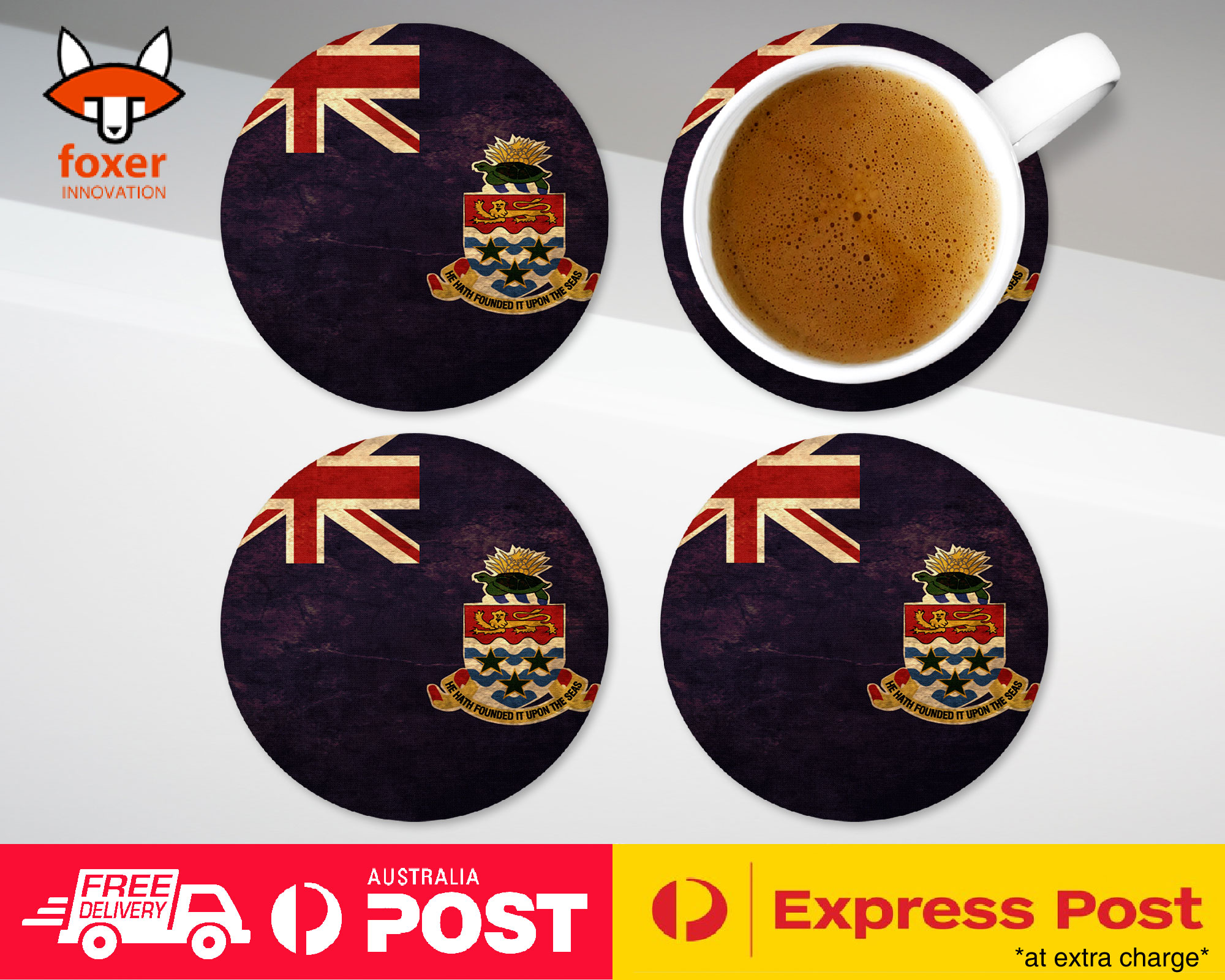 COASTER COFFEE DRINKING MAT|CAYMAN ISLANDS COUNTRY FLAG