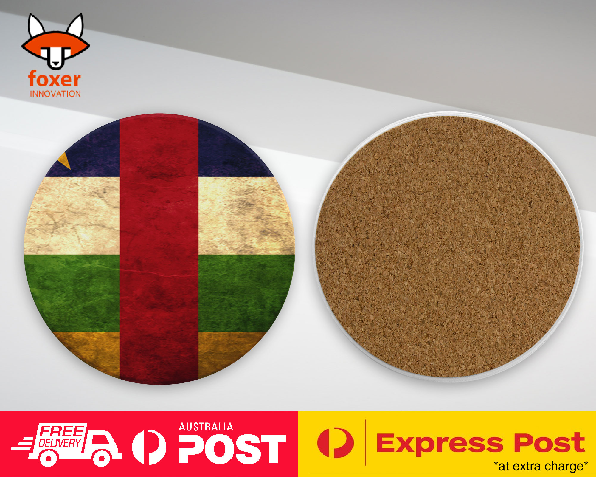 COASTER COFFEE DRINKING MAT|CENTRAL AFRICAN REPUBLIC FLAG