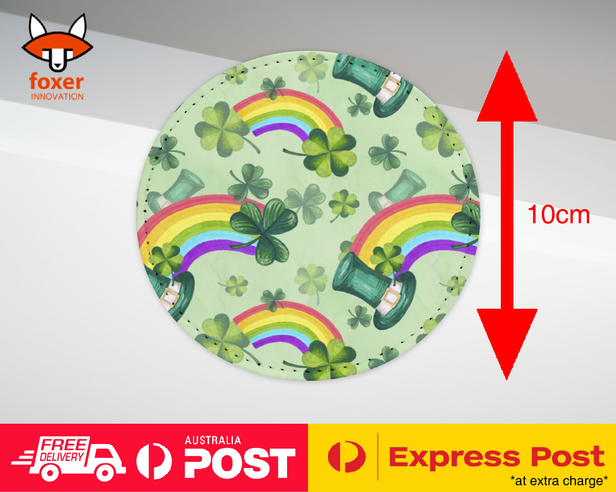 COASTER COFFEE DRINKING MAT|ST PATRICK CLOVER PATTERN 7