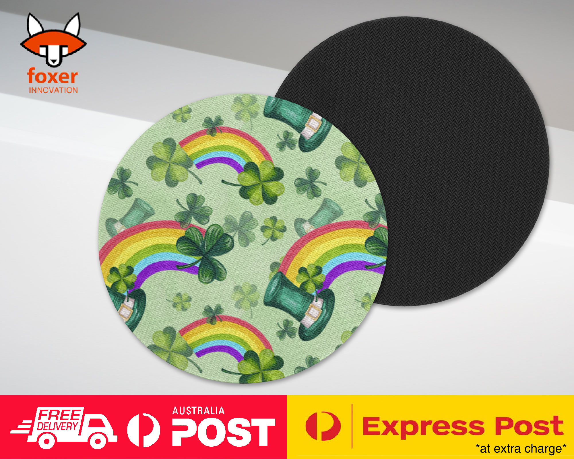 COASTER COFFEE DRINKING MAT|ST PATRICK CLOVER PATTERN 7