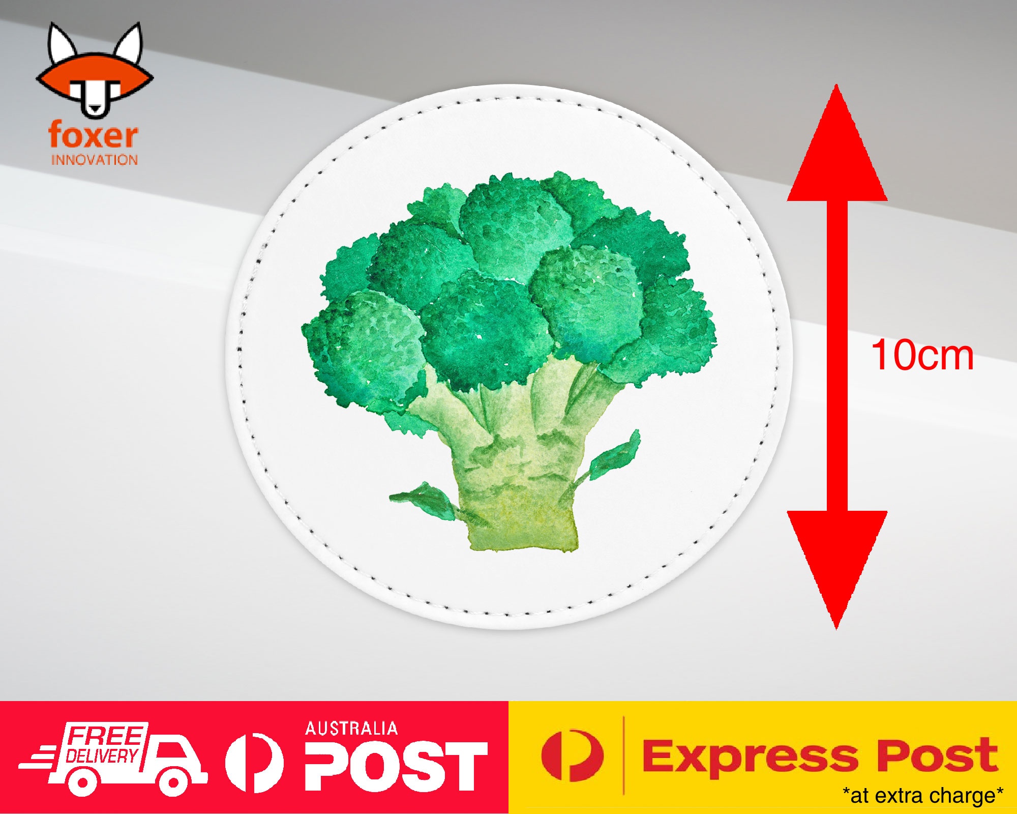 COASTER COFFEE DRINKING MAT|WATERCOLOR BROCCOLI VEGETABLE