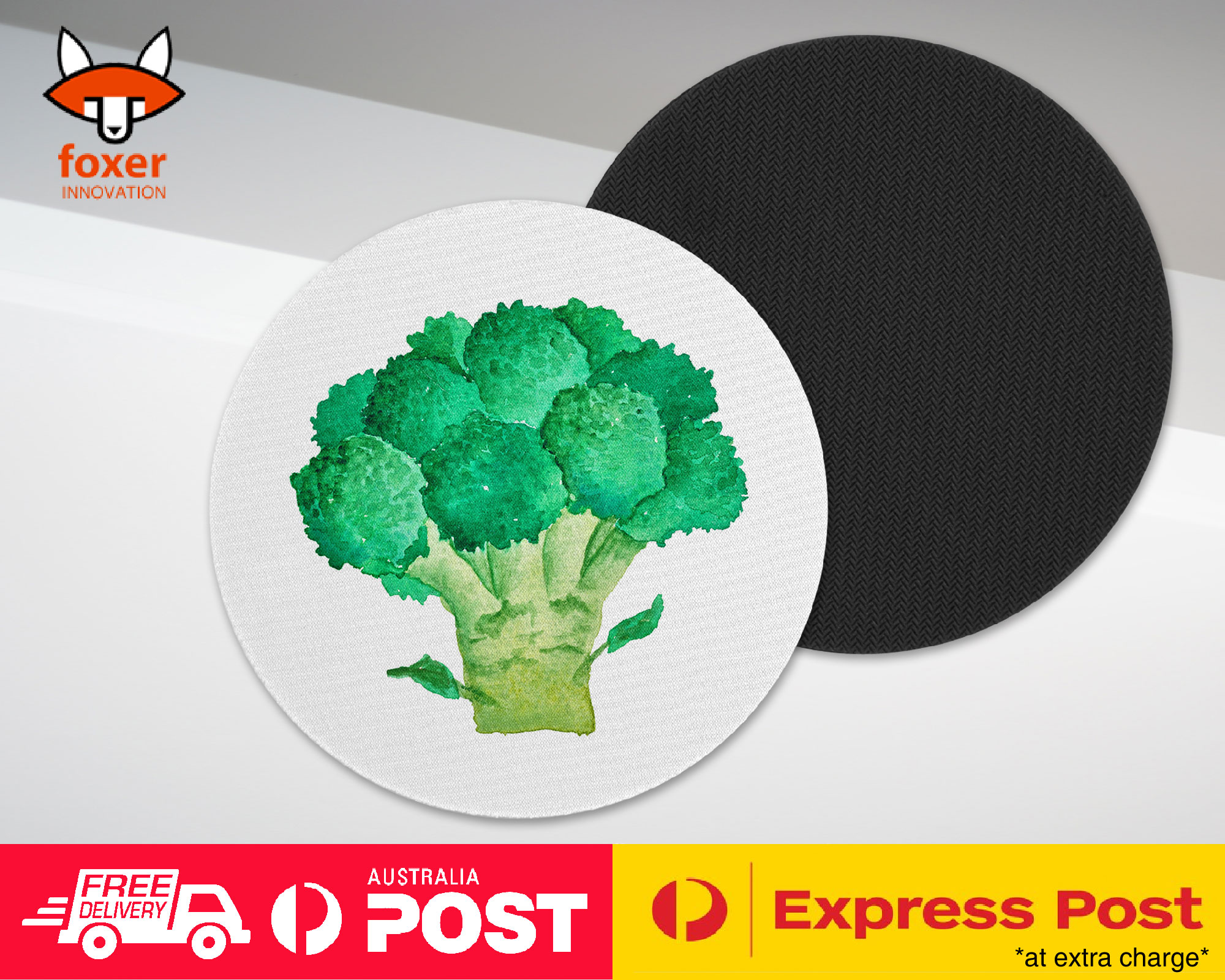 COASTER COFFEE DRINKING MAT|WATERCOLOR BROCCOLI VEGETABLE