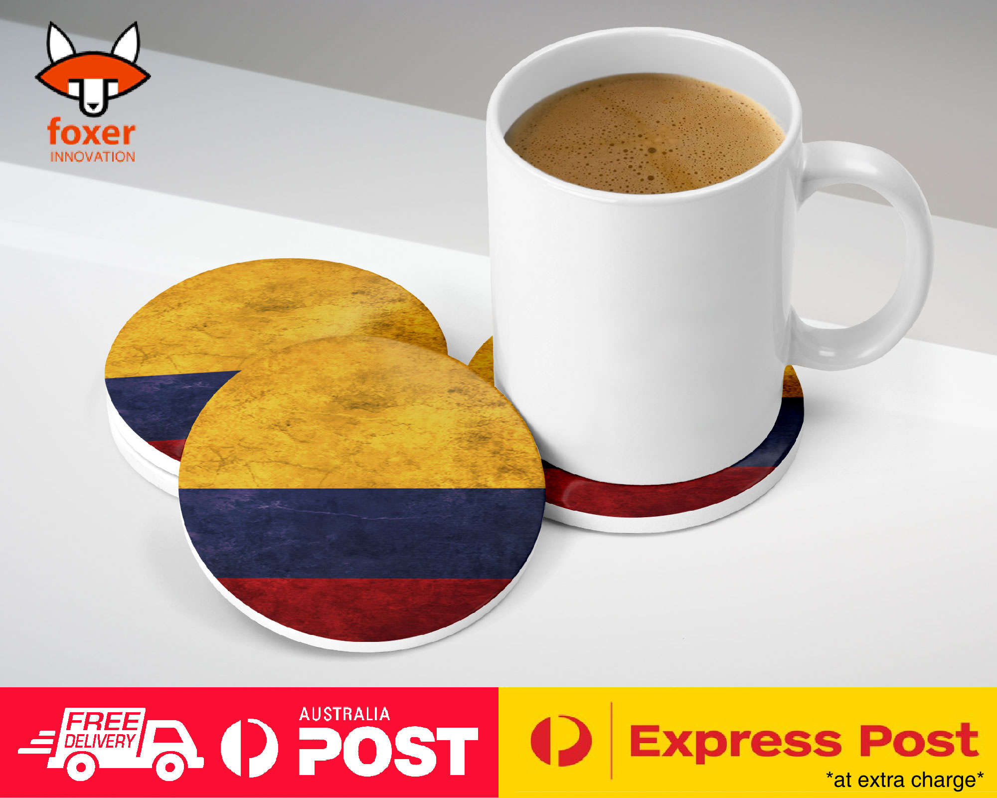 COASTER COFFEE DRINKING MAT|COLOMBIA COUNTRY FLAG 32