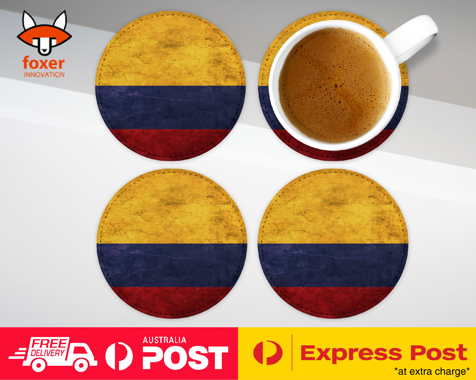 COASTER COFFEE DRINKING MAT|COLOMBIA COUNTRY FLAG 32