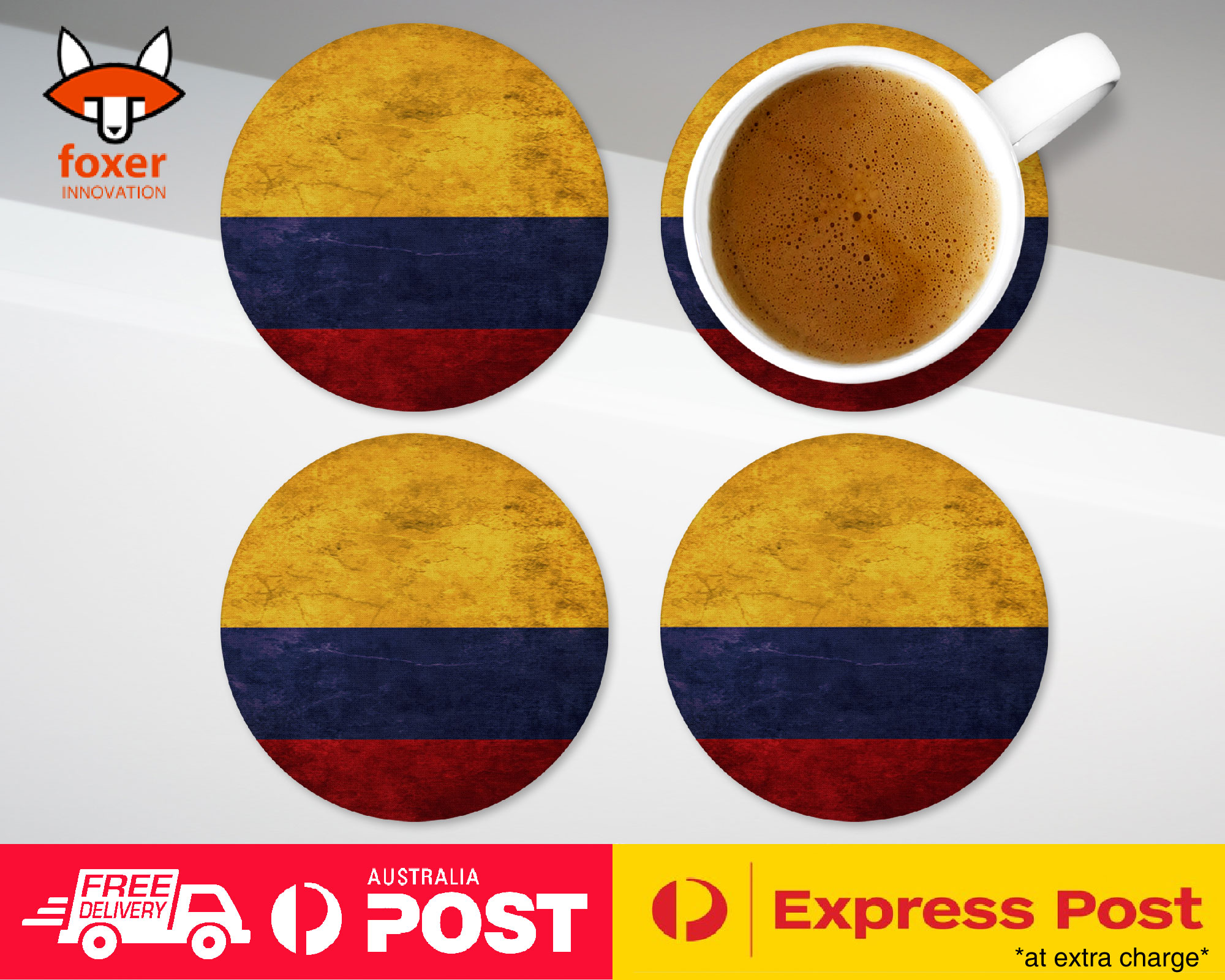 COASTER COFFEE DRINKING MAT|COLOMBIA COUNTRY FLAG 32