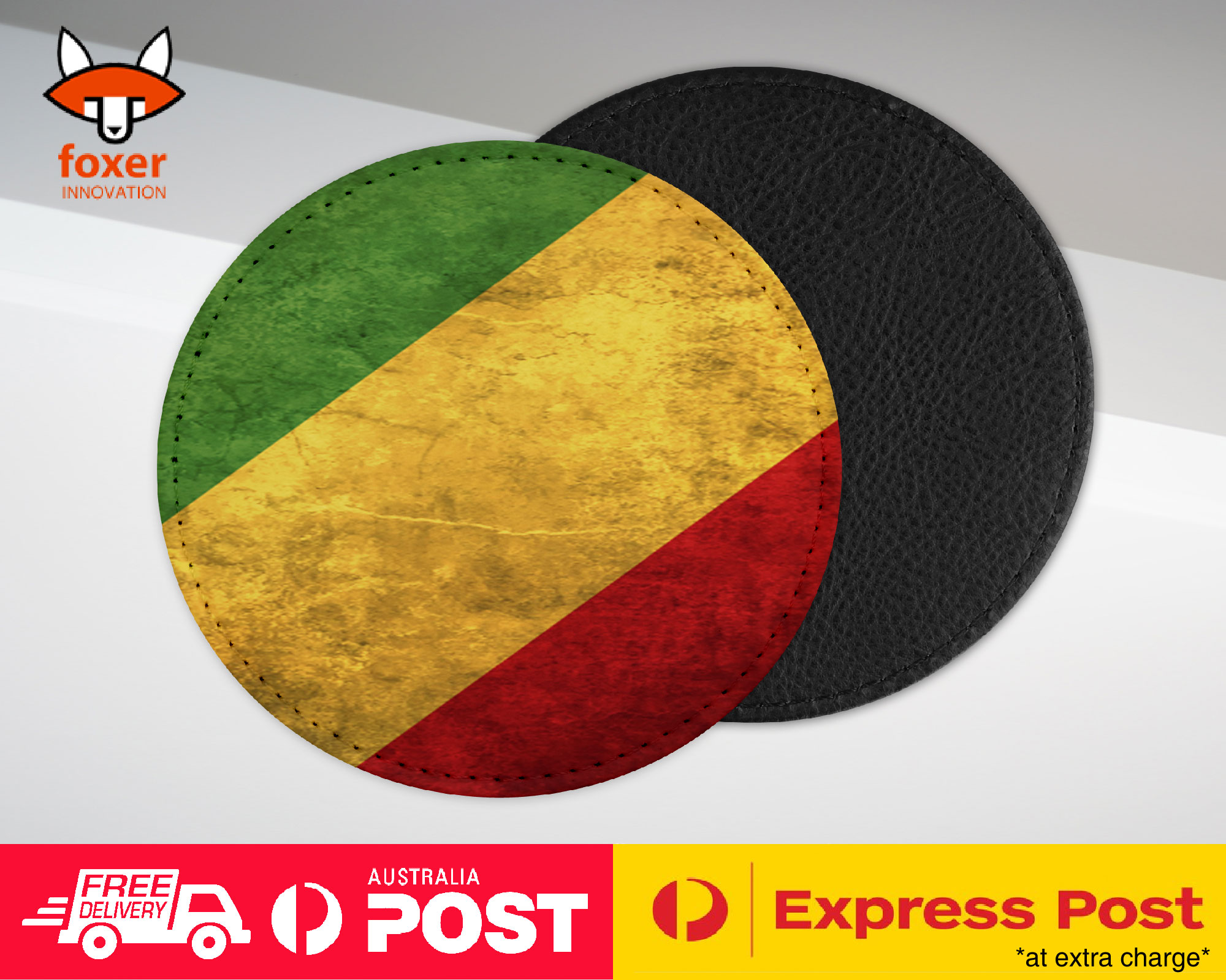COASTER COFFEE DRINKING MAT|CONGO COUNTRY FLAG #2