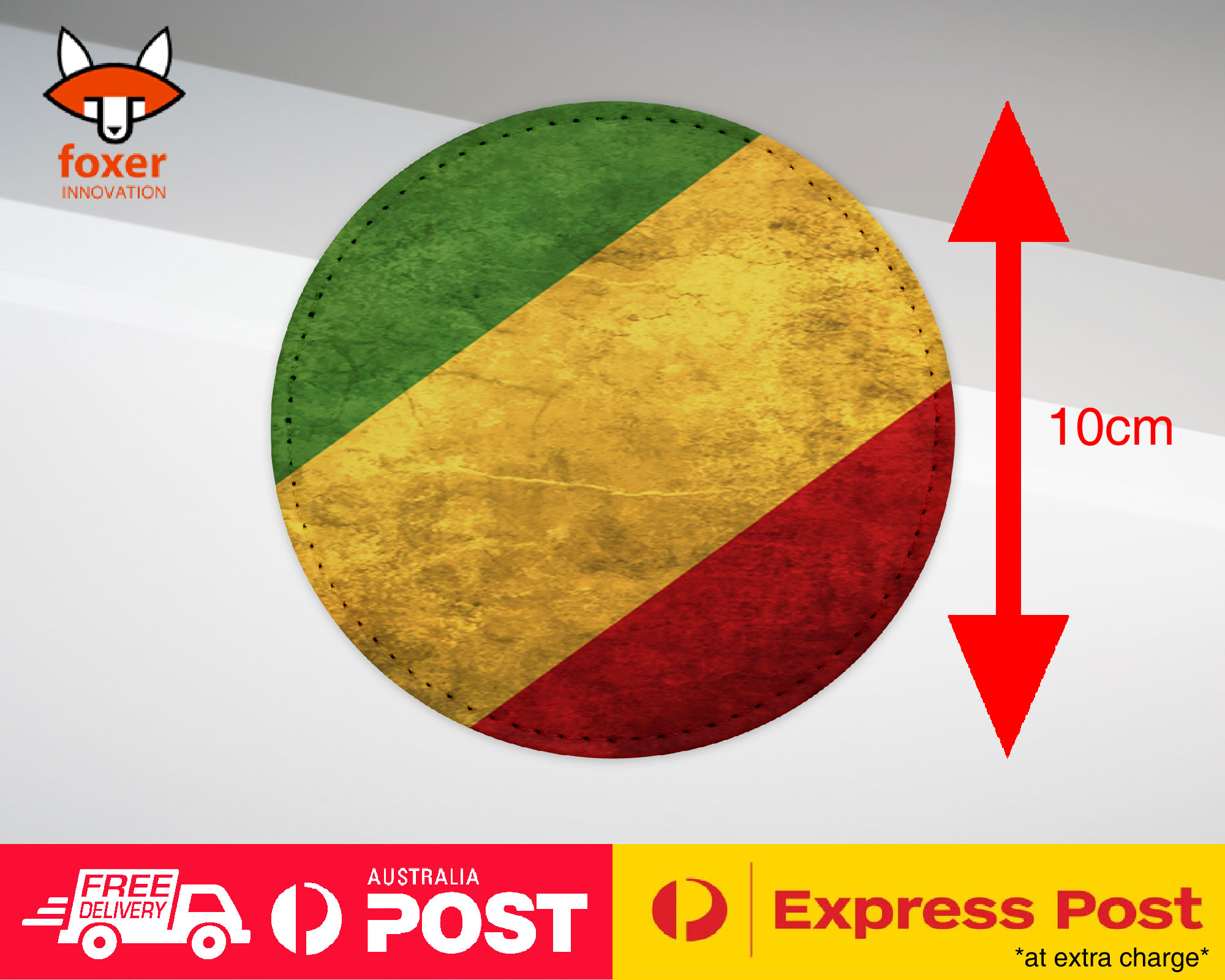 COASTER COFFEE DRINKING MAT|CONGO COUNTRY FLAG #2