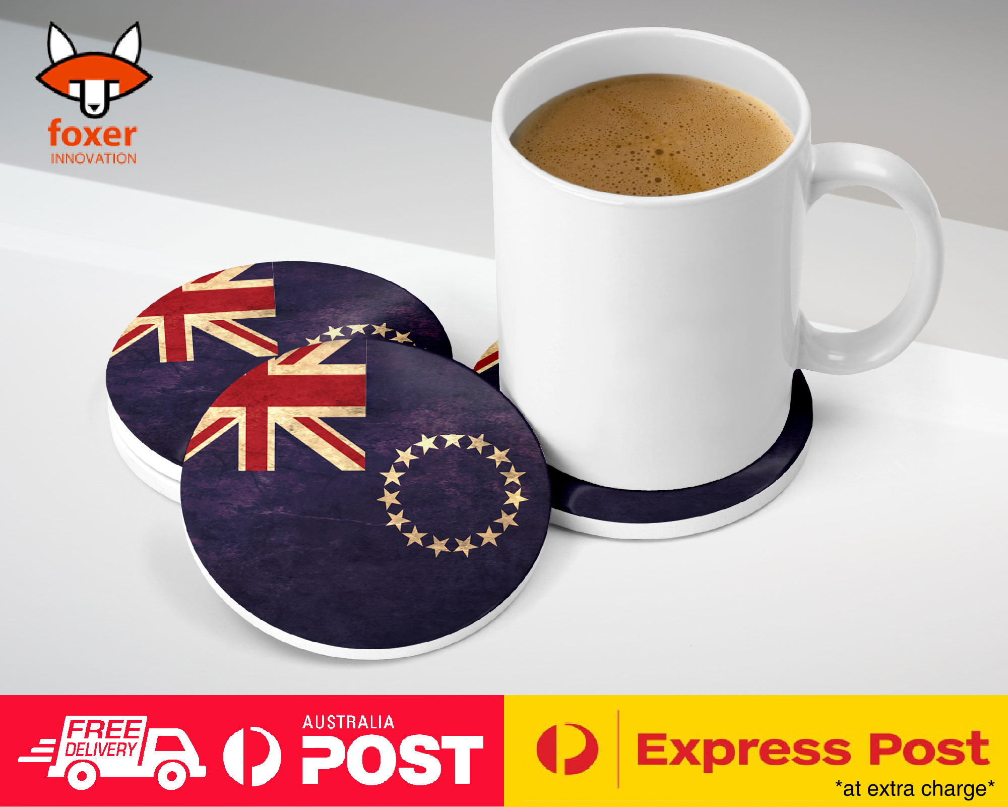 COASTER COFFEE DRINKING MAT|COOK ISLANDS COUNTRY FLAG