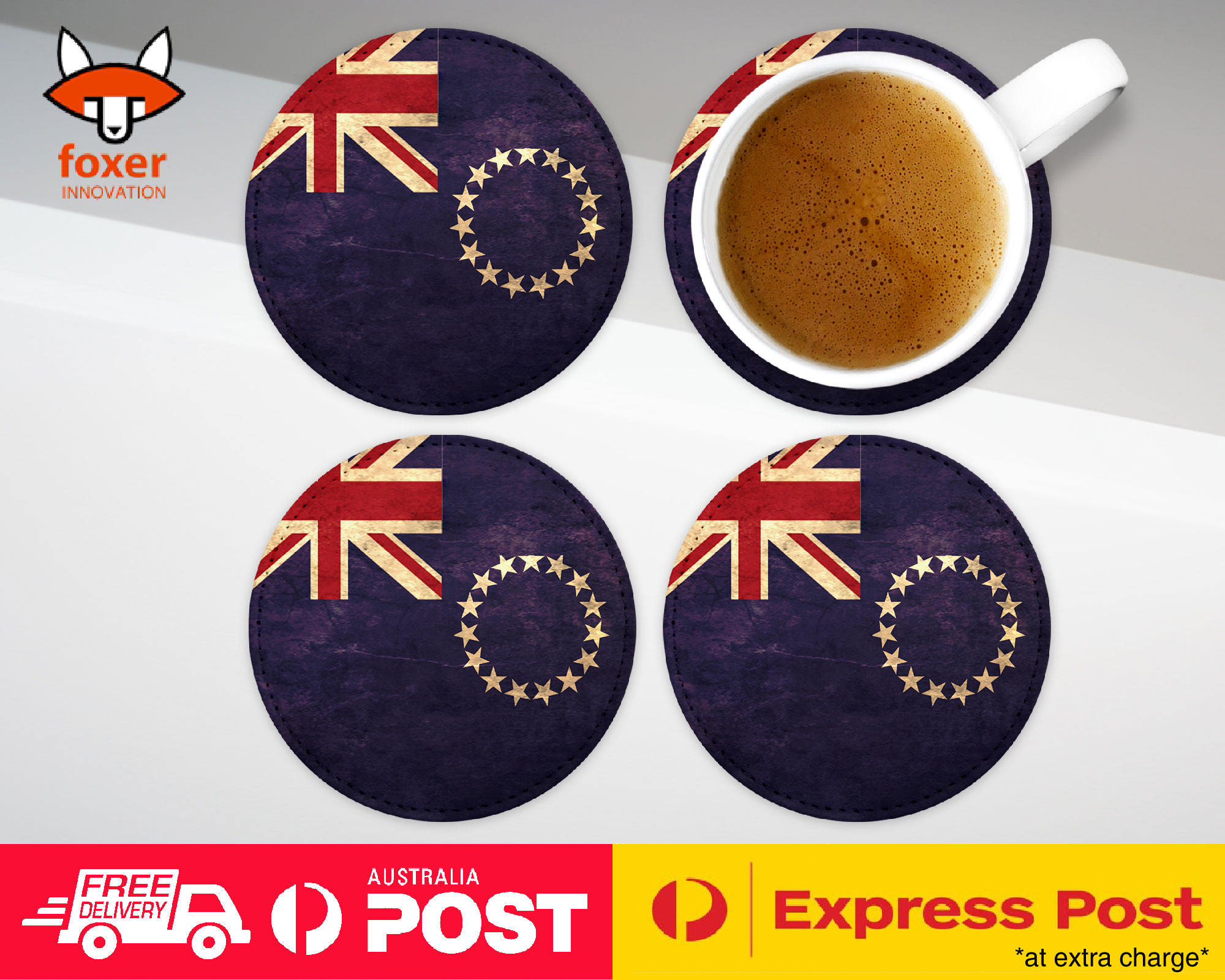 COASTER COFFEE DRINKING MAT|COOK ISLANDS COUNTRY FLAG