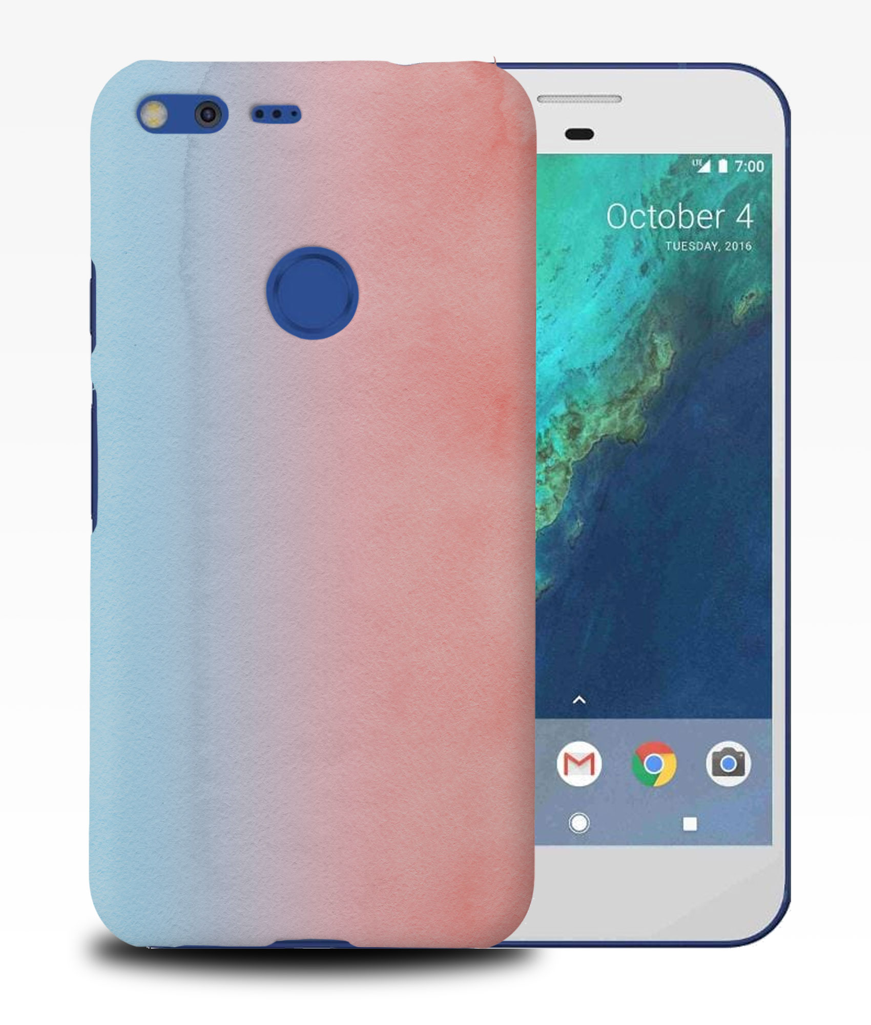 CASE COVER FOR GOOGLE PIXEL|PINK BLUE WATERCOLOR 14 - Picture 10 of 11