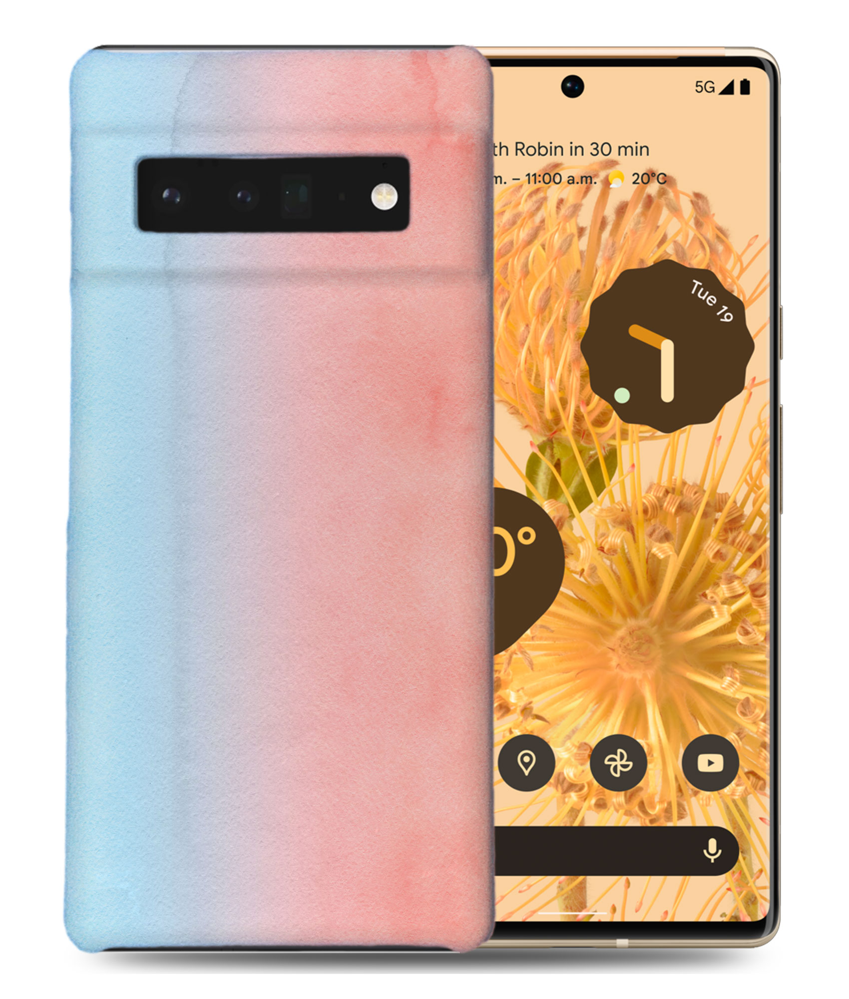 CASE COVER FOR GOOGLE PIXEL|PINK BLUE WATERCOLOR 14 - Picture 2 of 11