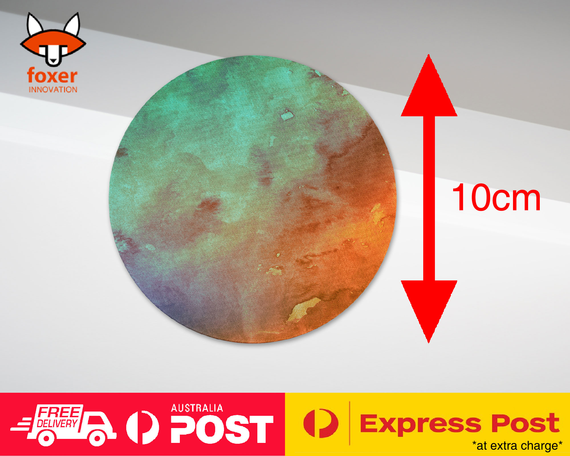 COASTER COFFEE DRINKING MAT|ORANGE TEAL WATERCOLOR 26