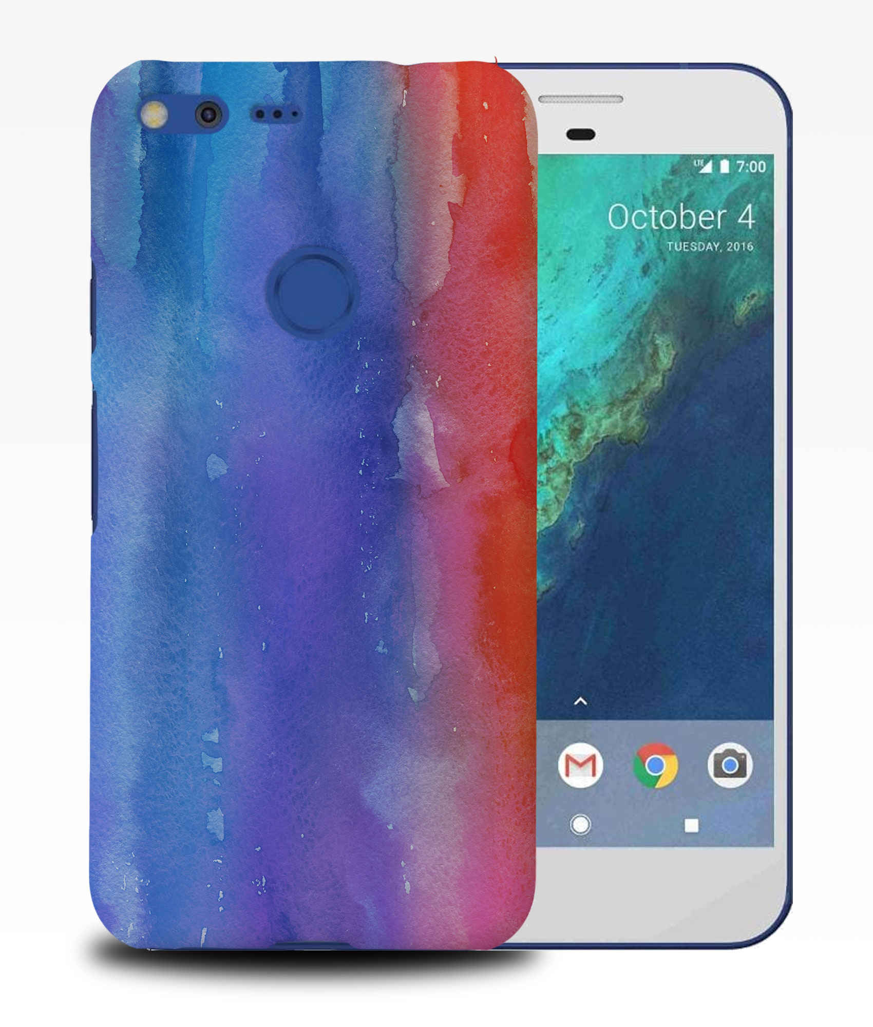 CASE COVER FOR GOOGLE PIXEL|RED BLUE WATERCOLOR 44 - 第 10/11 張圖片