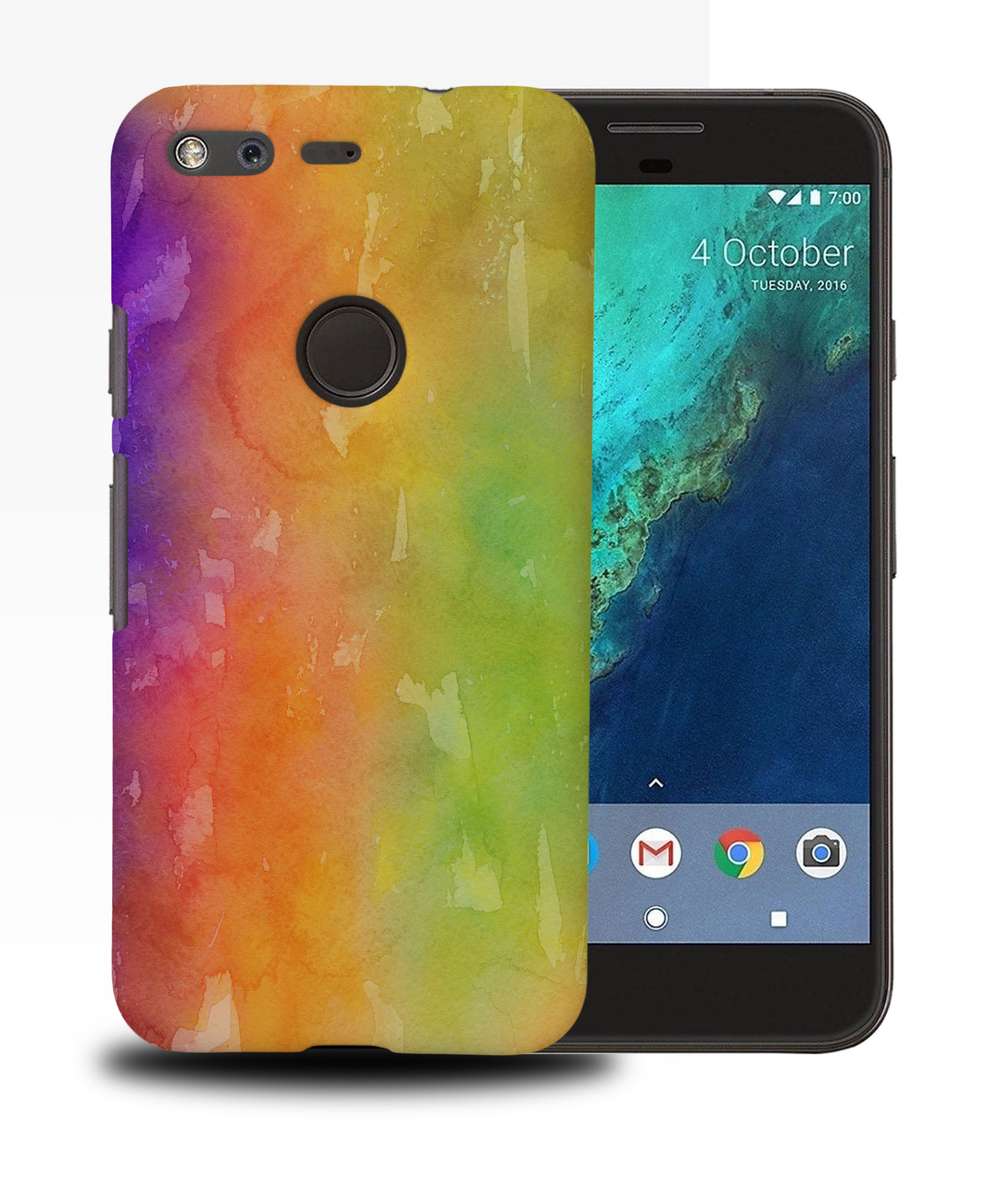 CASE COVER FOR GOOGLE PIXEL|GREEN ORANGE WATERCOLOR 51 - 第 11/11 張圖片