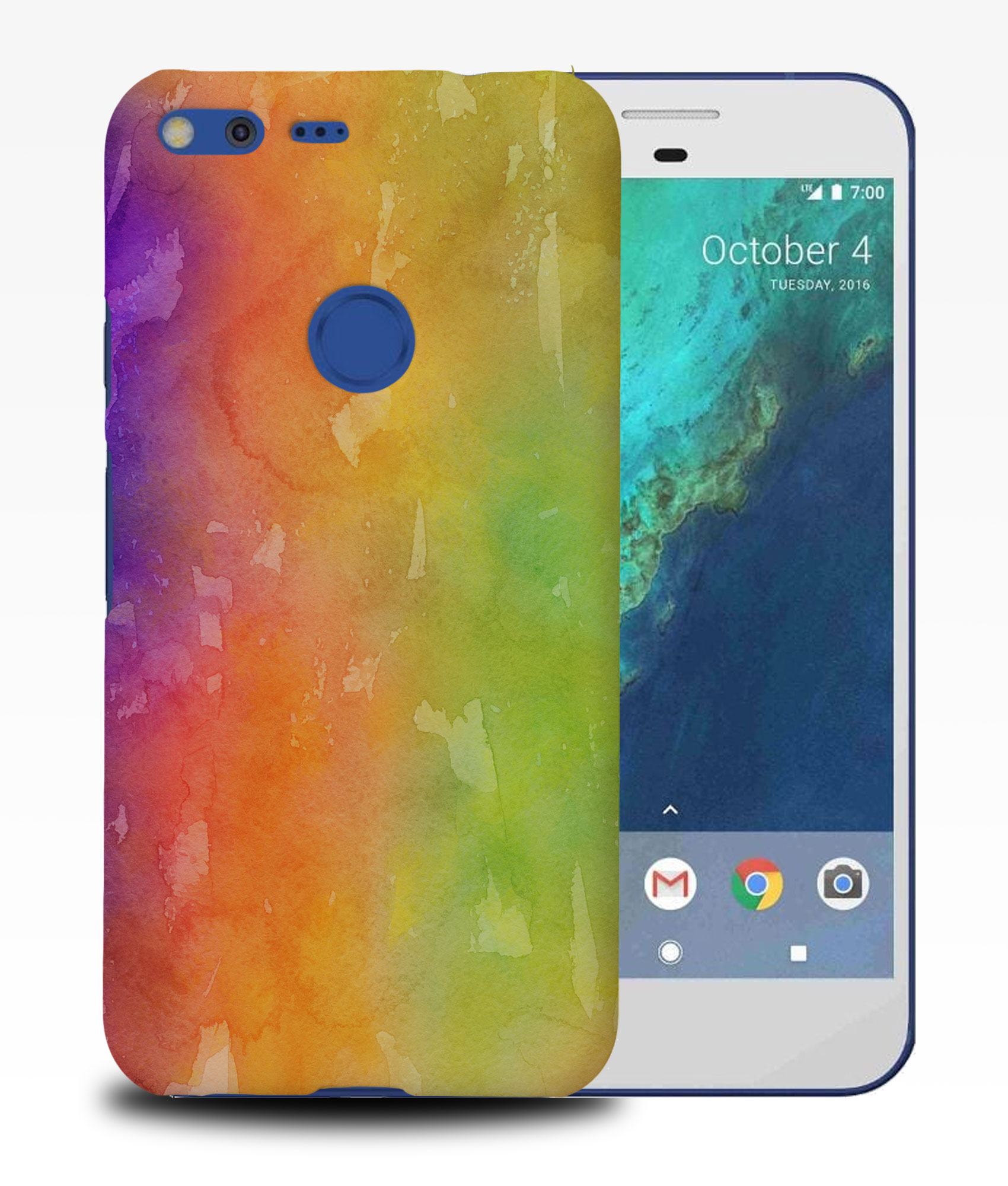 CASE COVER FOR GOOGLE PIXEL|GREEN ORANGE WATERCOLOR 51 - 第 10/11 張圖片