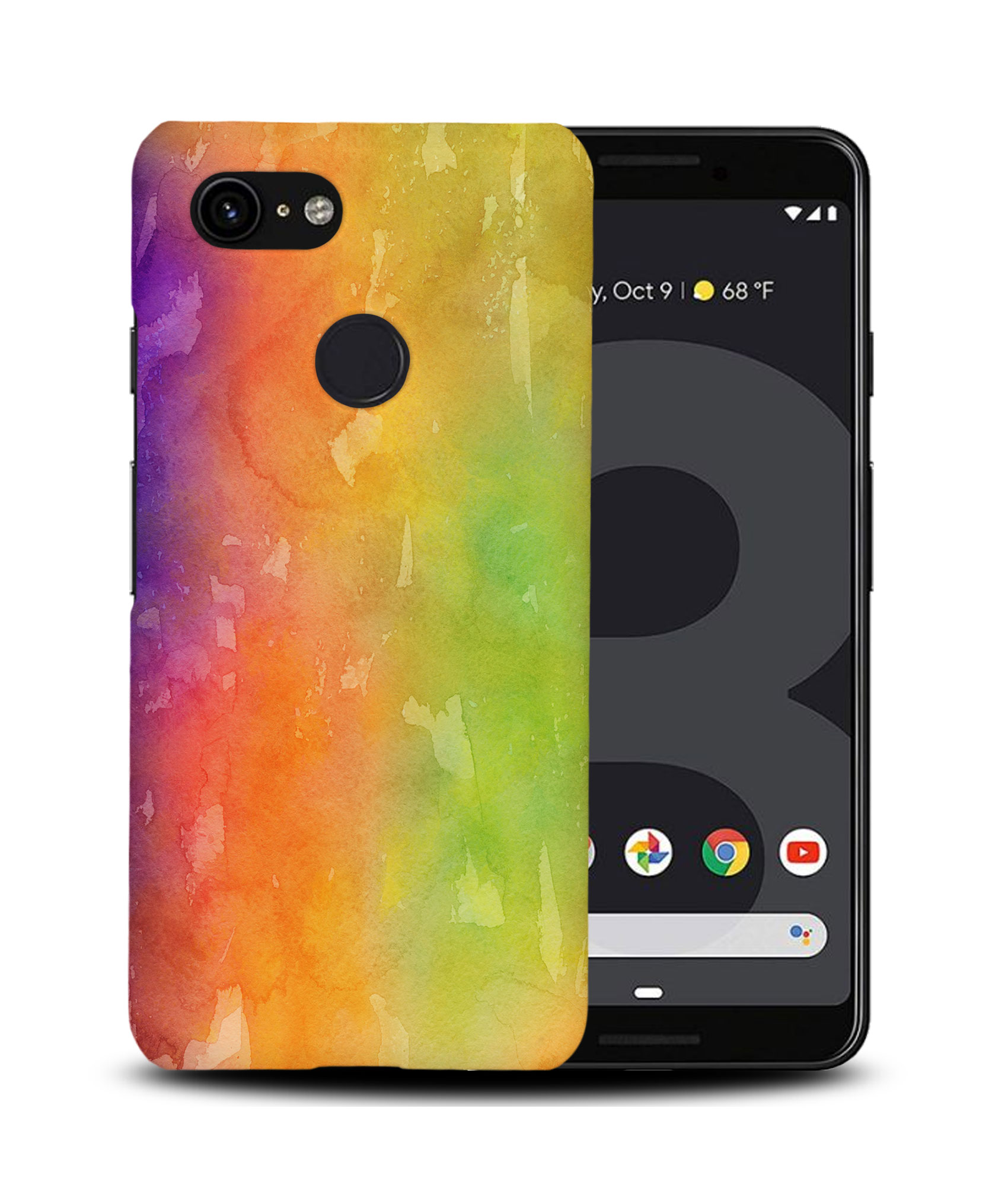 CASE COVER FOR GOOGLE PIXEL|GREEN ORANGE WATERCOLOR 51 - 第 7/11 張圖片