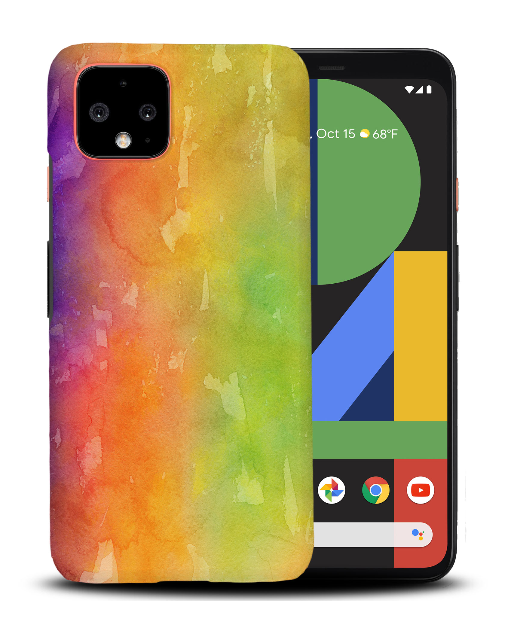 CASE COVER FOR GOOGLE PIXEL|GREEN ORANGE WATERCOLOR 51 - 第 4/11 張圖片