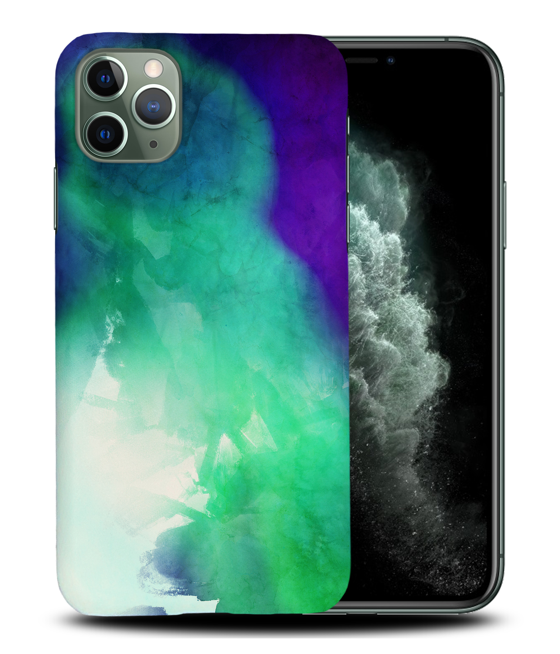 CASE COVER FOR APPLE IPHONE|PURPLE GREEN WATERCOLOR 71 - Picture 23 of 44