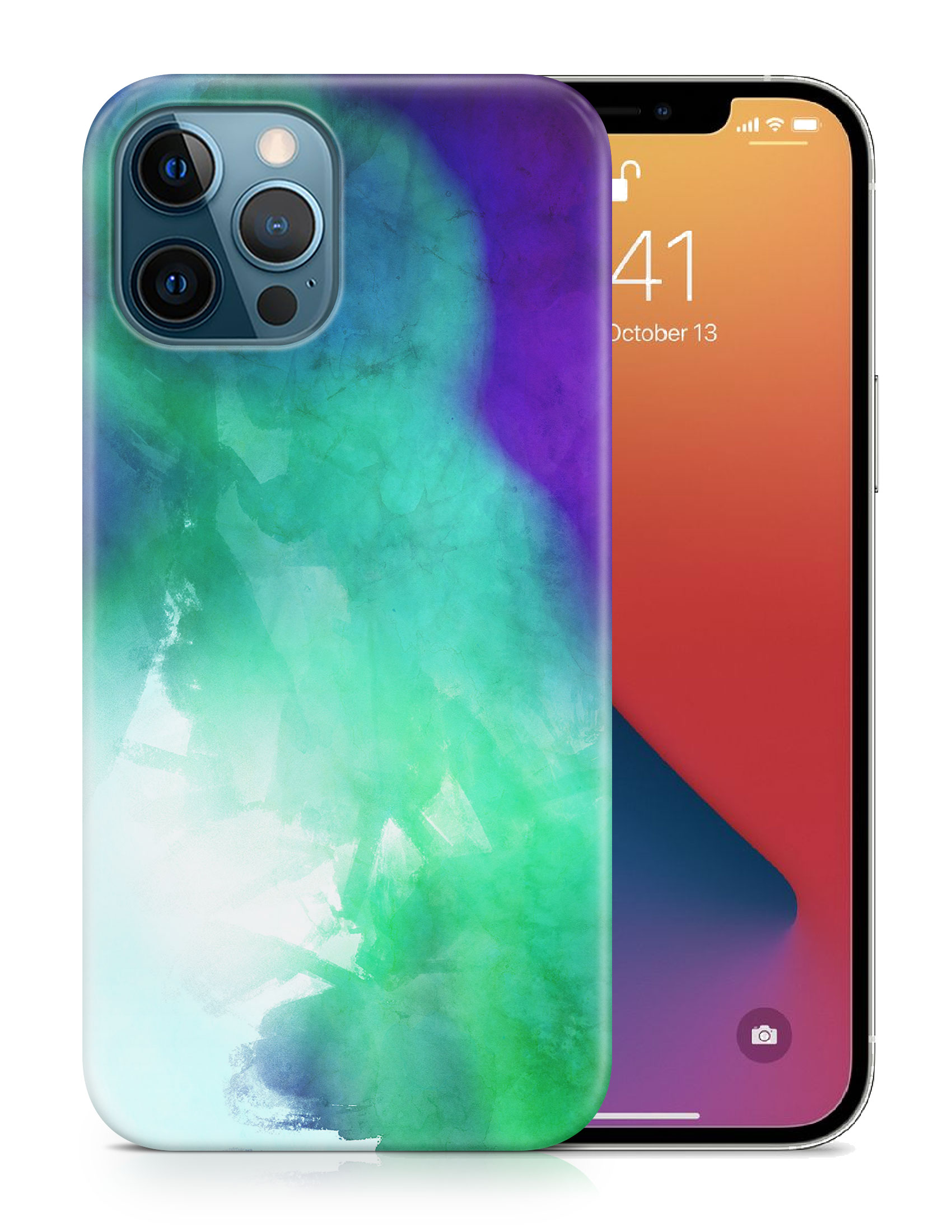 CASE COVER FOR APPLE IPHONE|PURPLE GREEN WATERCOLOR 71 - Picture 19 of 44