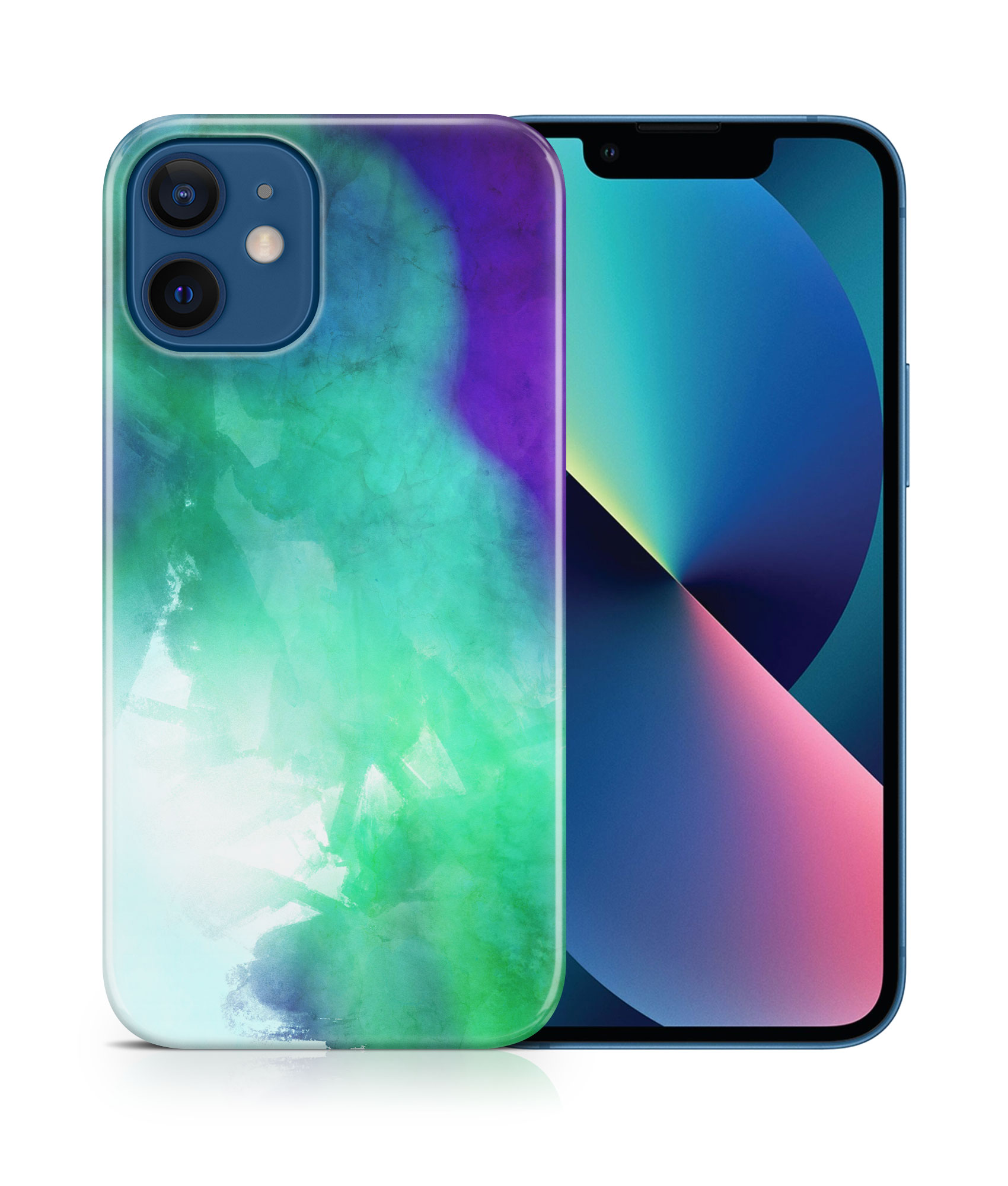 CASE COVER FOR APPLE IPHONE|PURPLE GREEN WATERCOLOR 71 - Picture 17 of 44