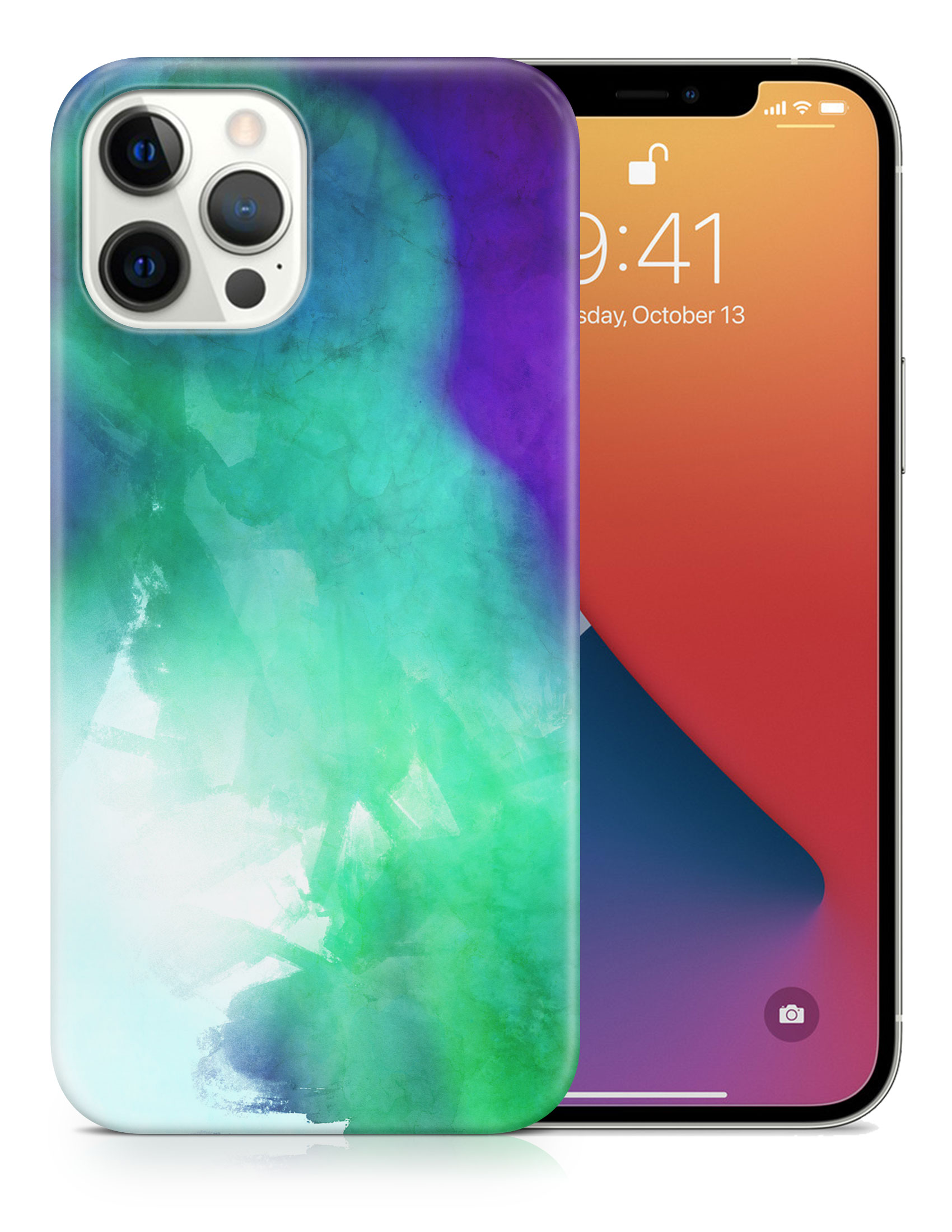 CASE COVER FOR APPLE IPHONE|PURPLE GREEN WATERCOLOR 71 - Picture 18 of 44