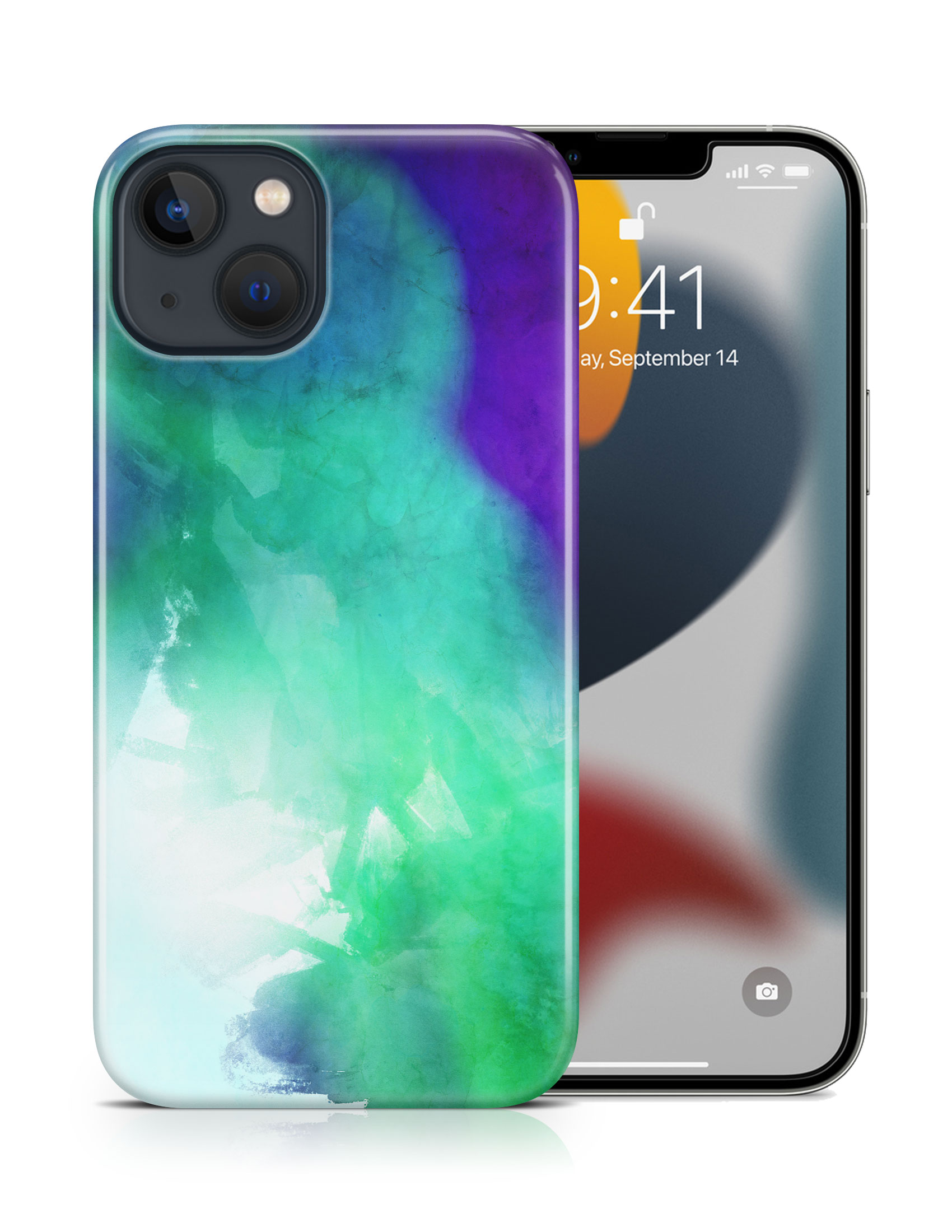 CASE COVER FOR APPLE IPHONE|PURPLE GREEN WATERCOLOR 71 - Picture 16 of 44